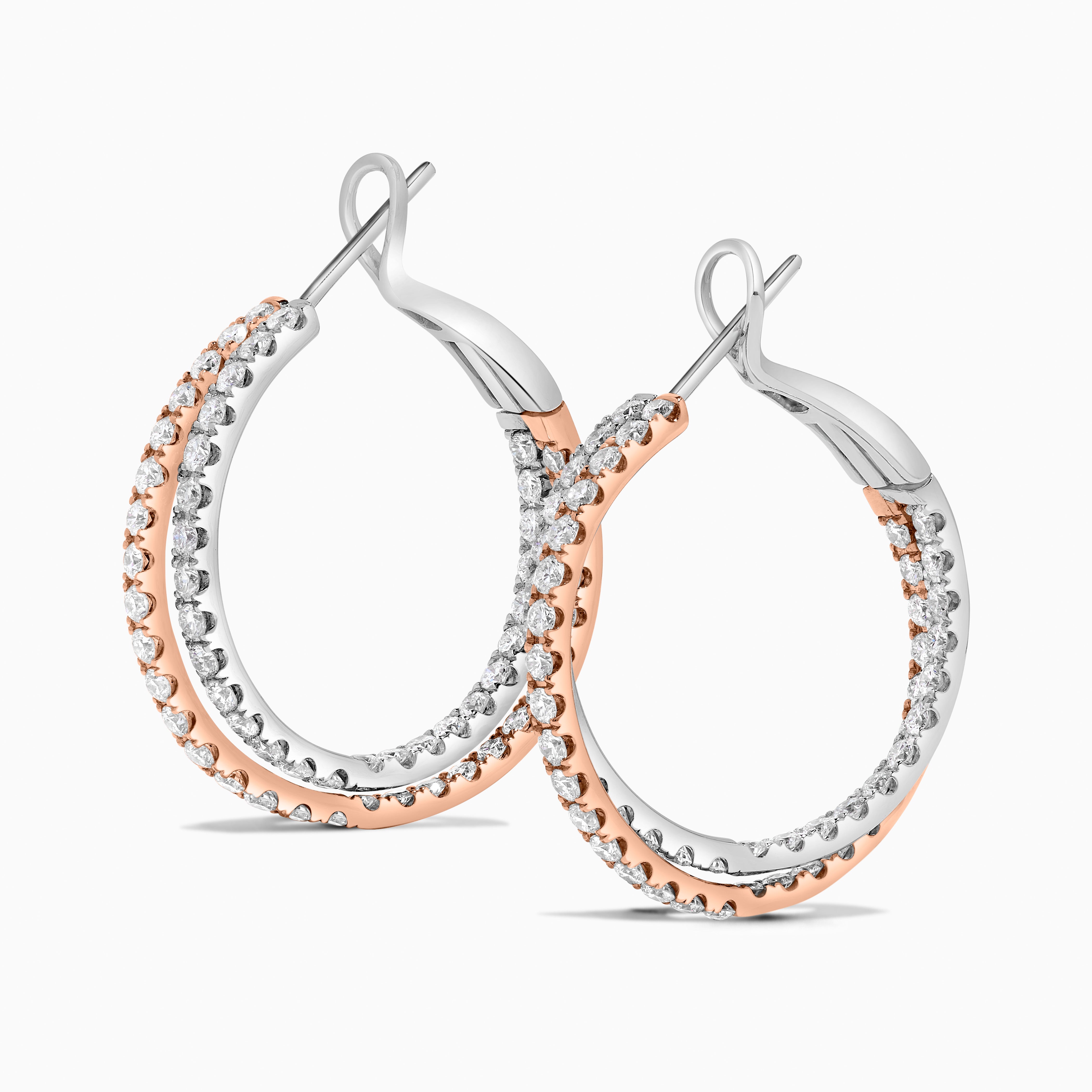 White Diamond Rose & White Gold Hoops JEW031GP