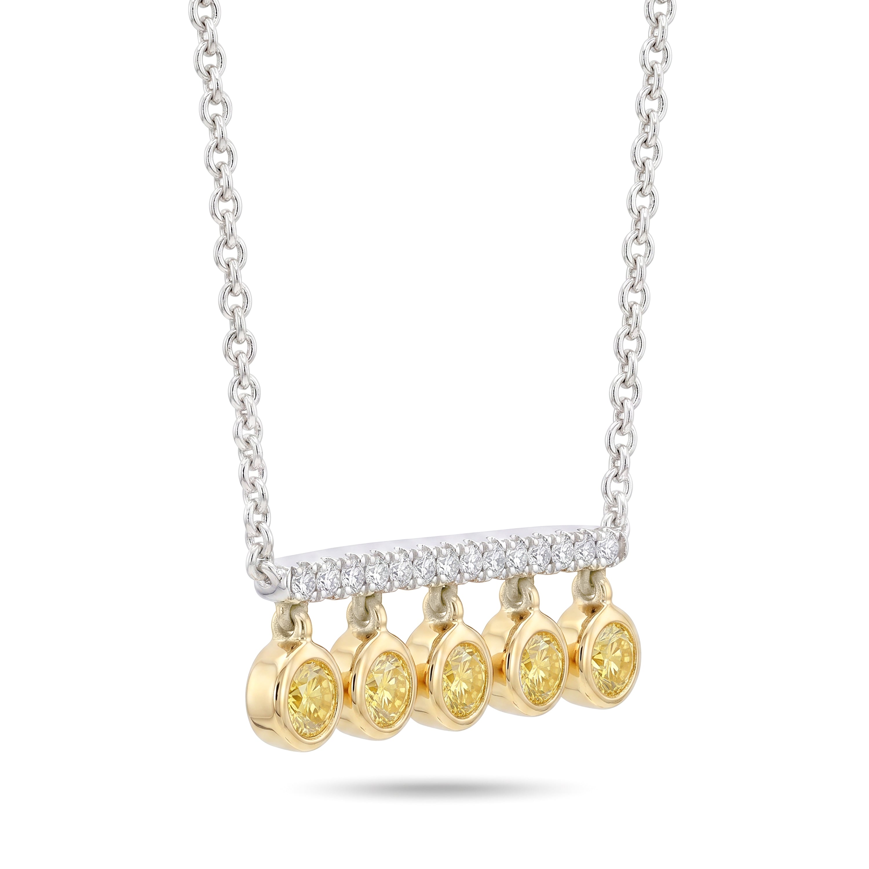 Natural Yellow Diamond Necklace