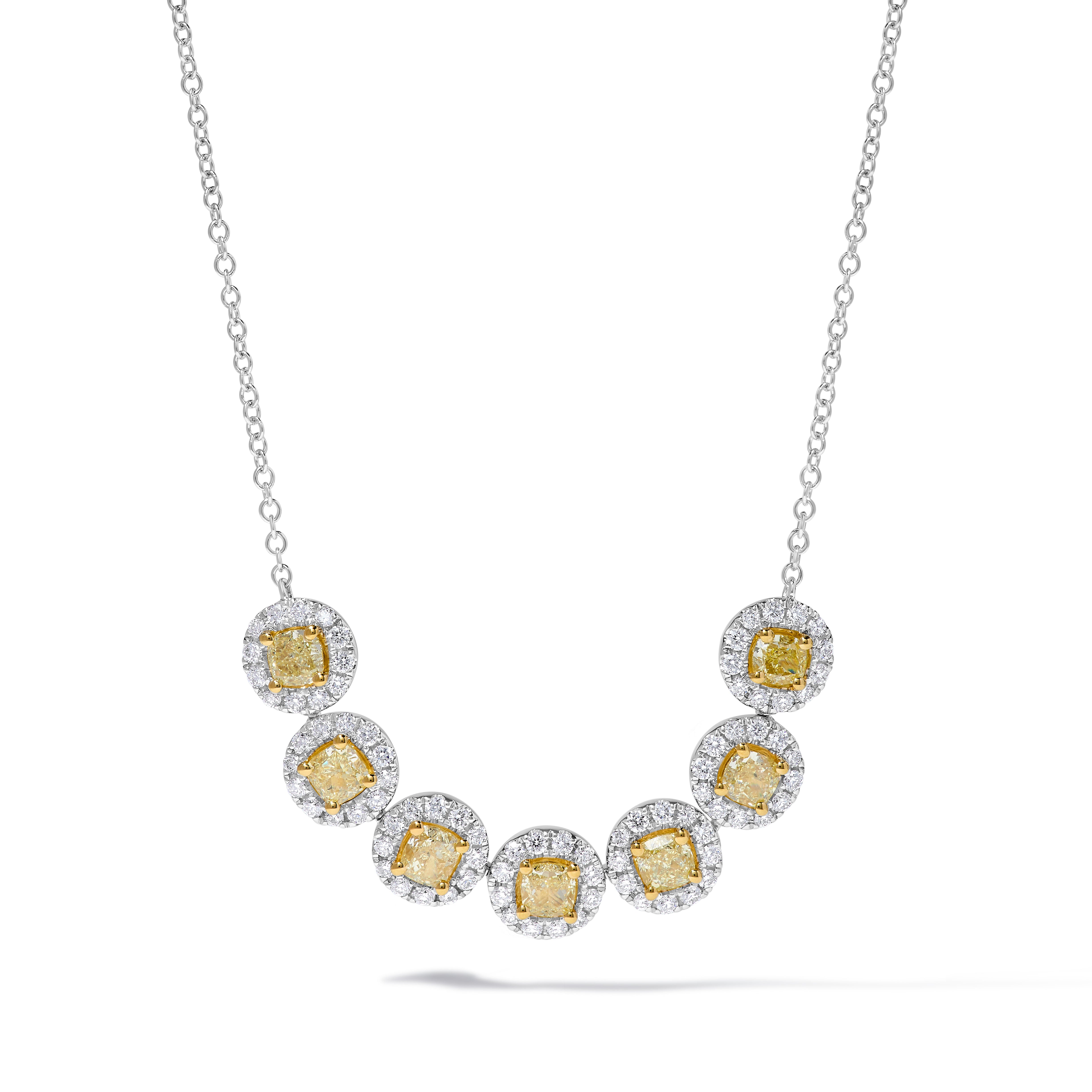 Yellow Cushion Cut Diamond Necklace JN0159GP