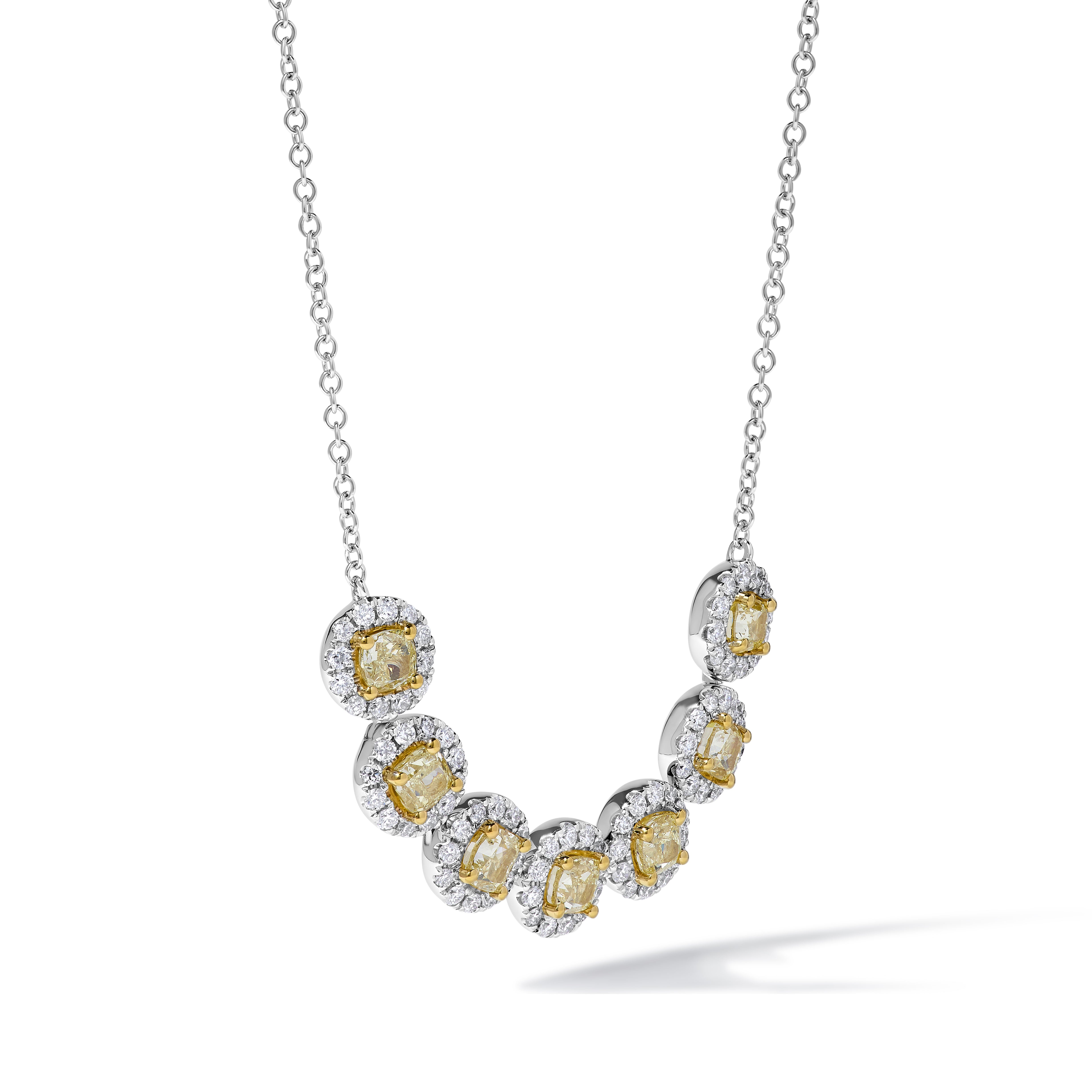 Yellow Cushion Cut Diamond Necklace JN0159GP