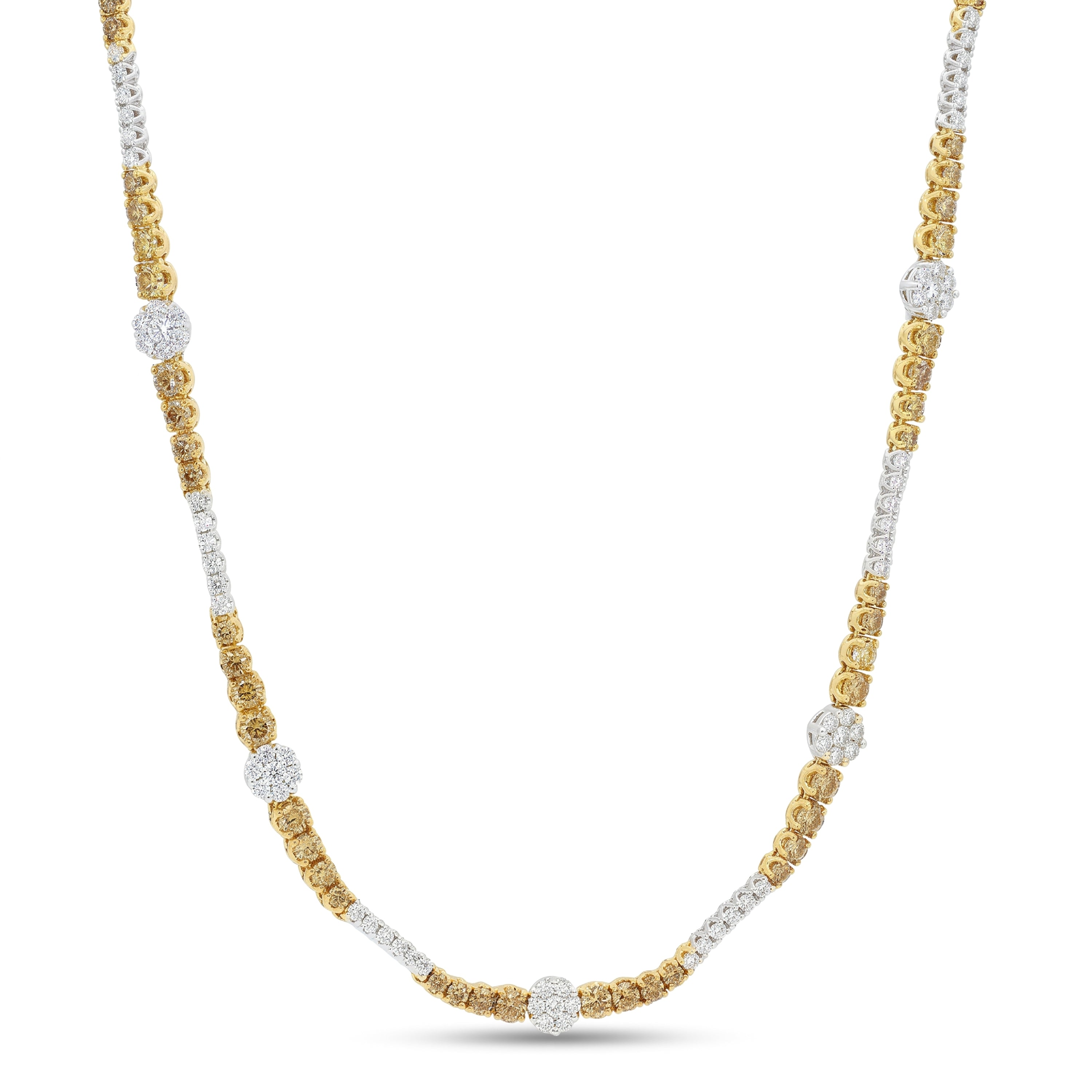 Natural Brown & White Diamond Necklace