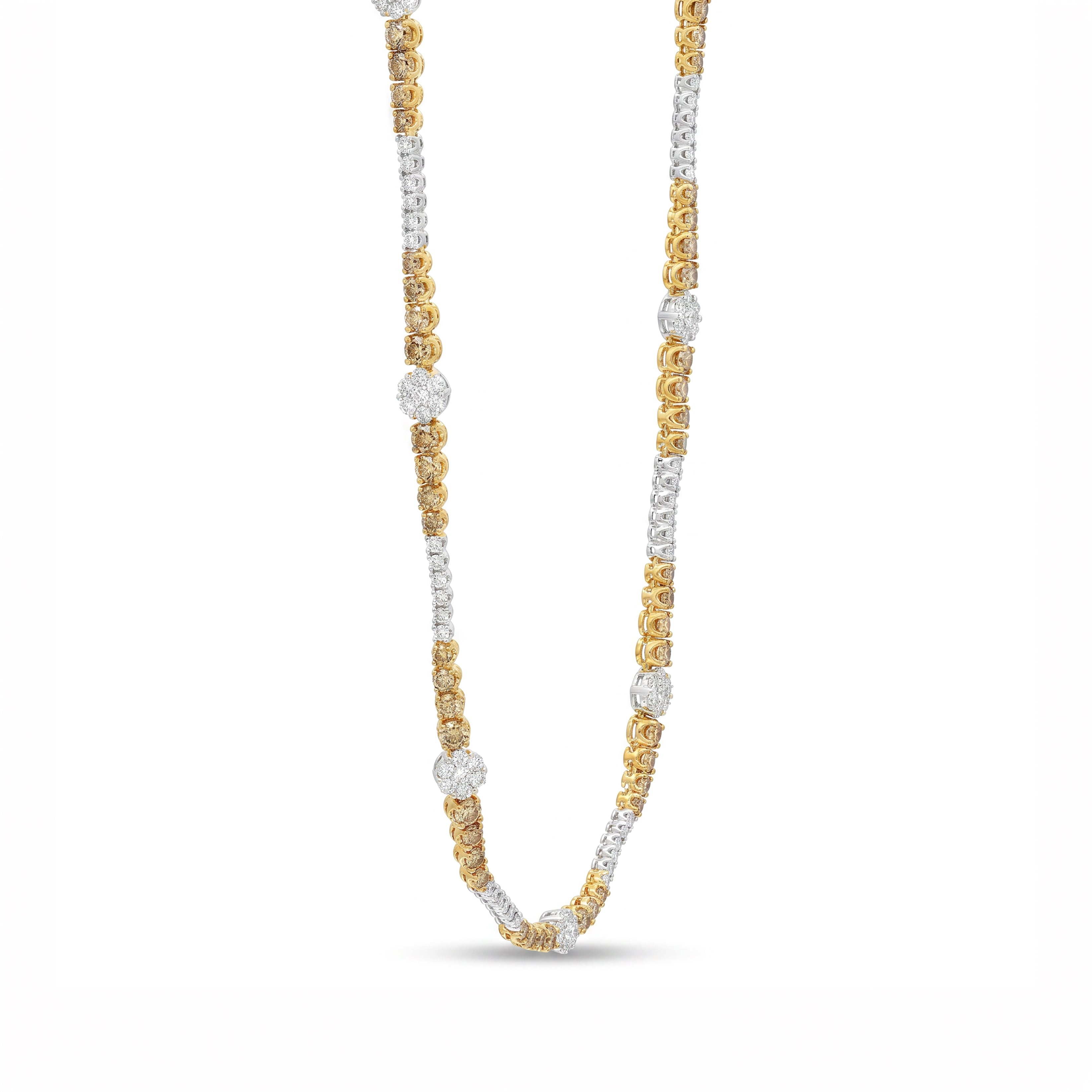 Natural Brown & White Diamond Necklace