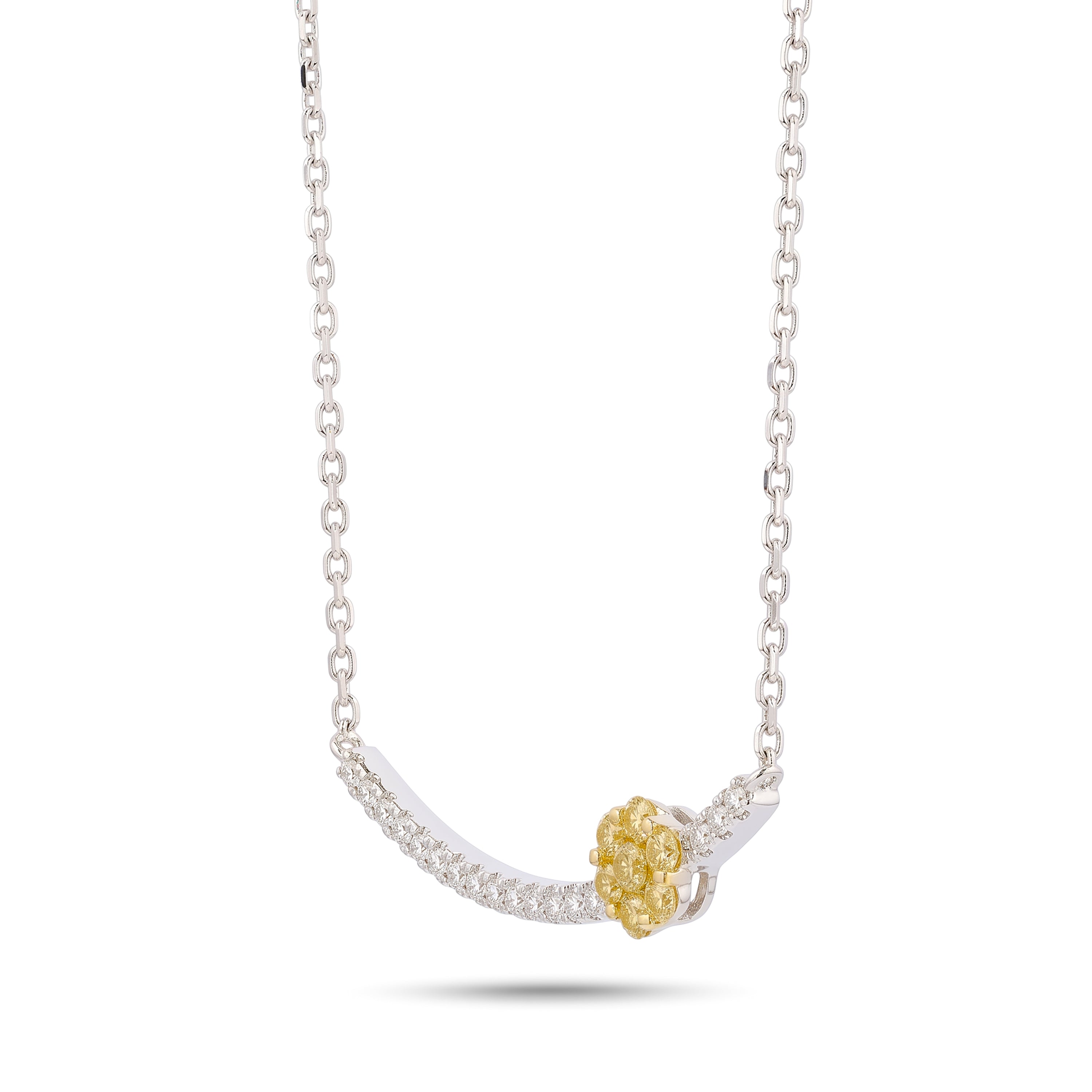 Natural Yellow & White Diamond Necklace