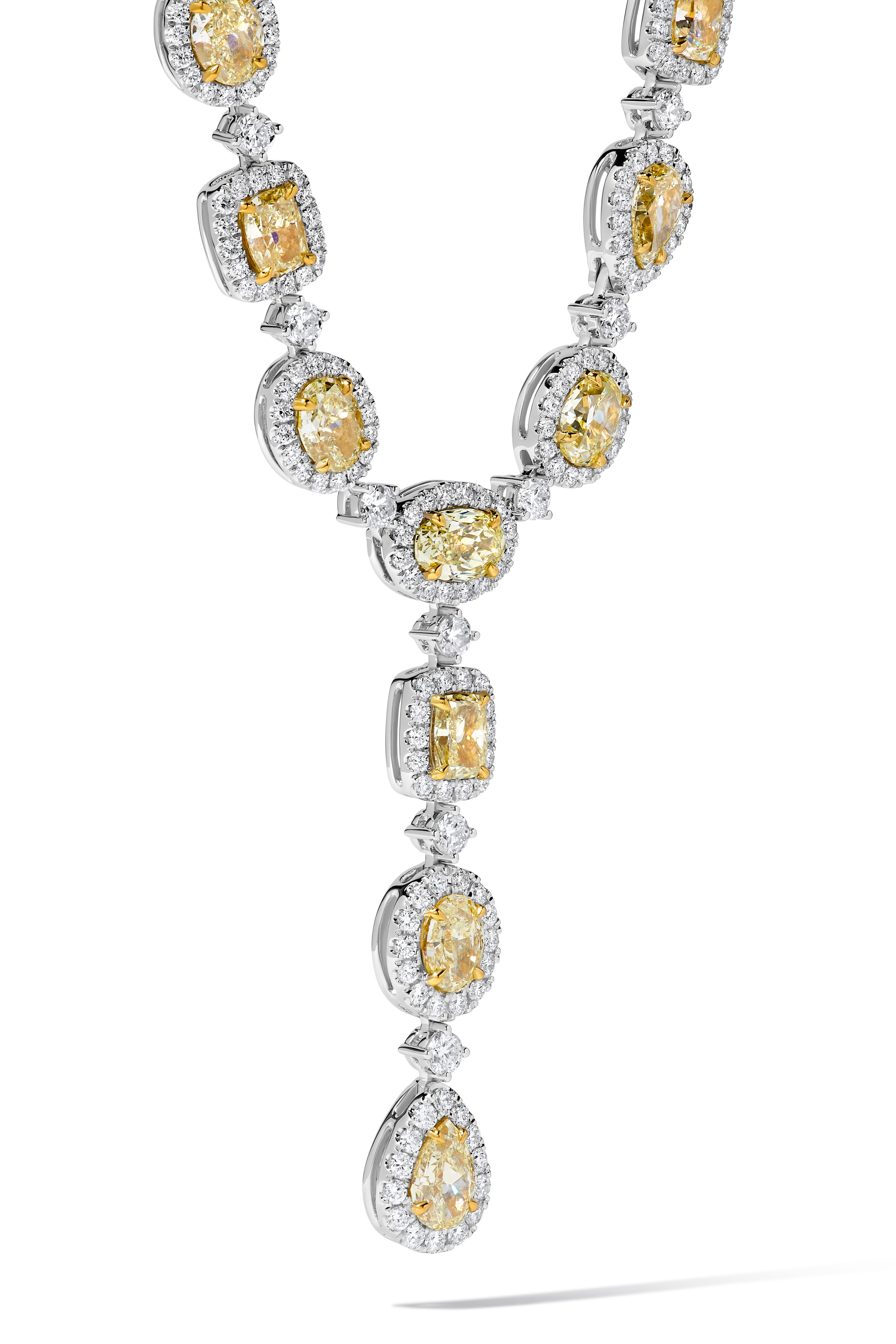 Natural Yellow Oval Diamond Necklace GIA Certified product image 2