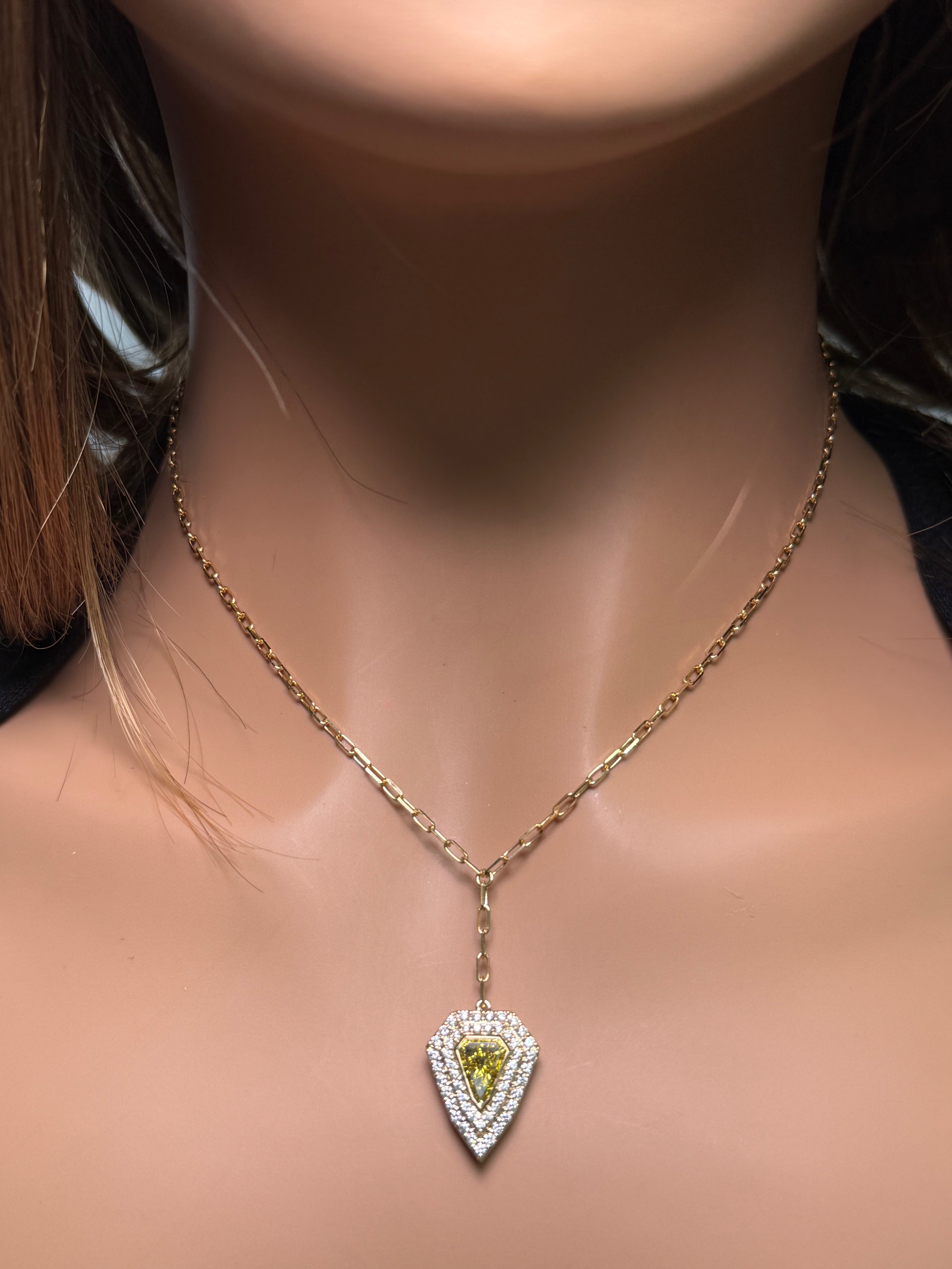 Natural Yellow Diamond Necklace | GIA Certified