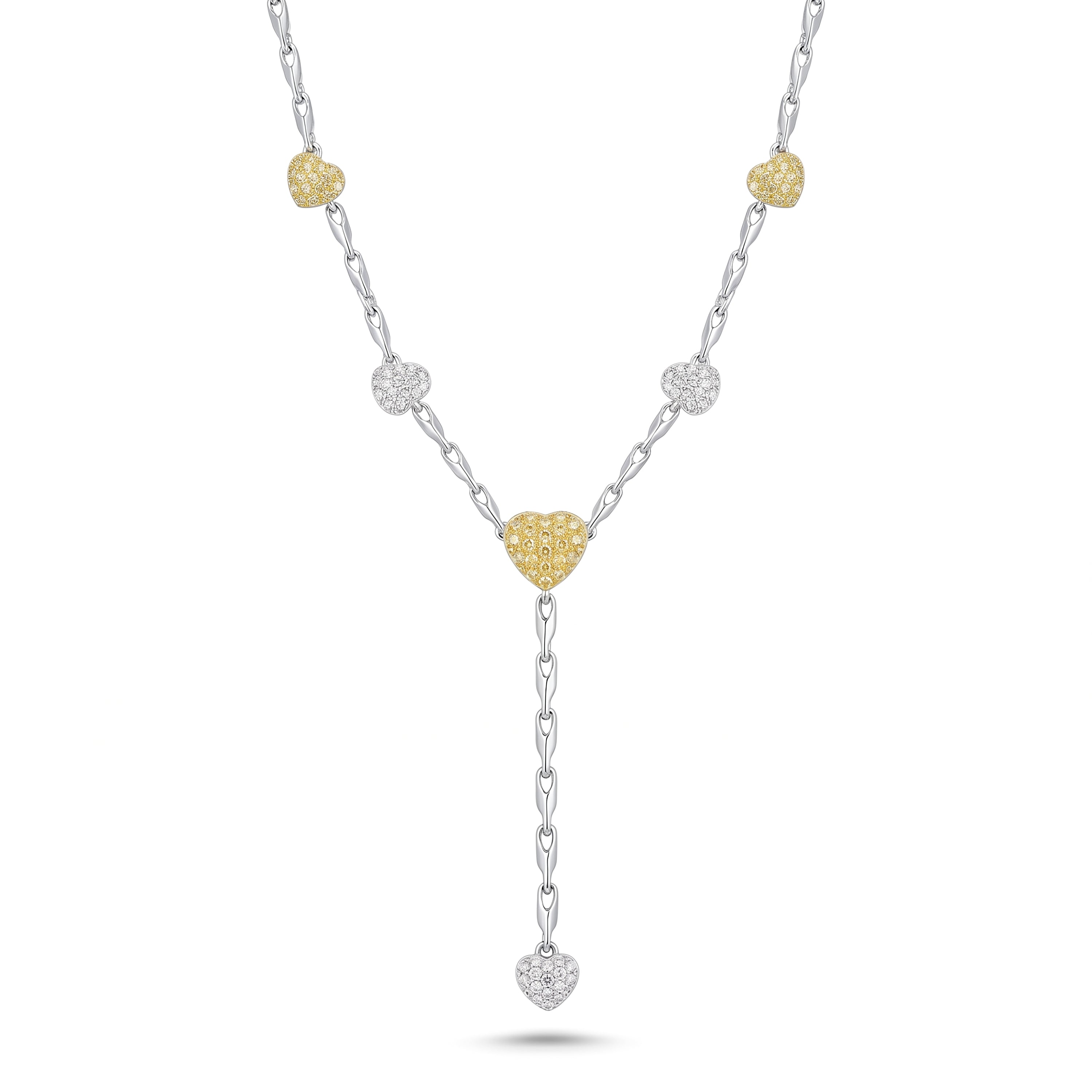 Natural Yellow Pavé Diamond Necklace