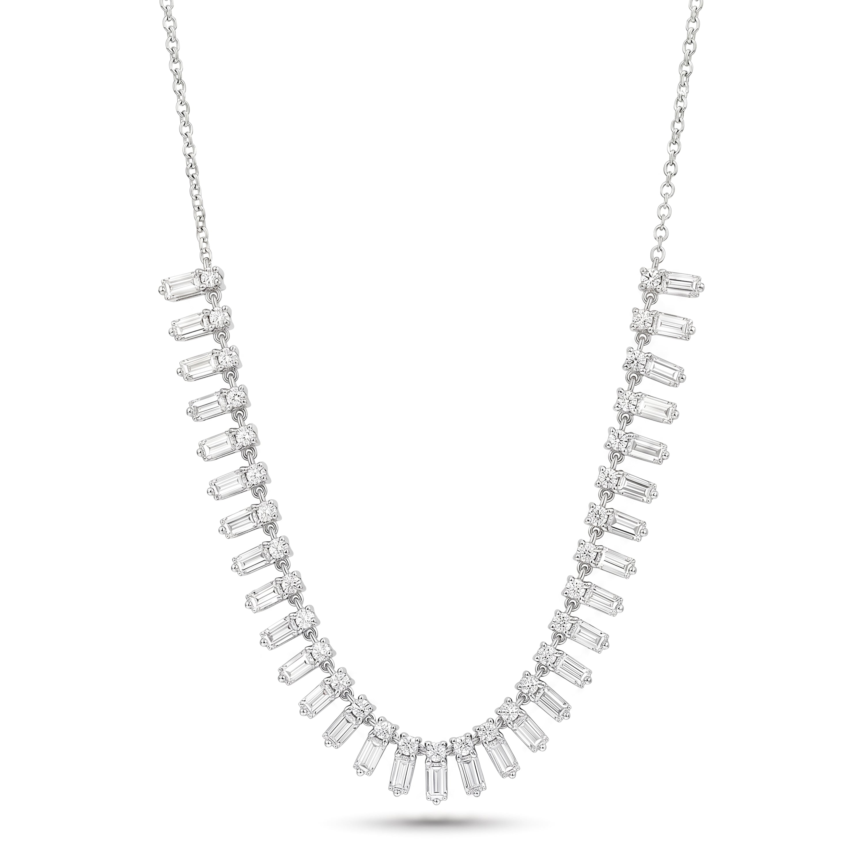 Natural 2.35 CT Baguette Diamond Necklace
