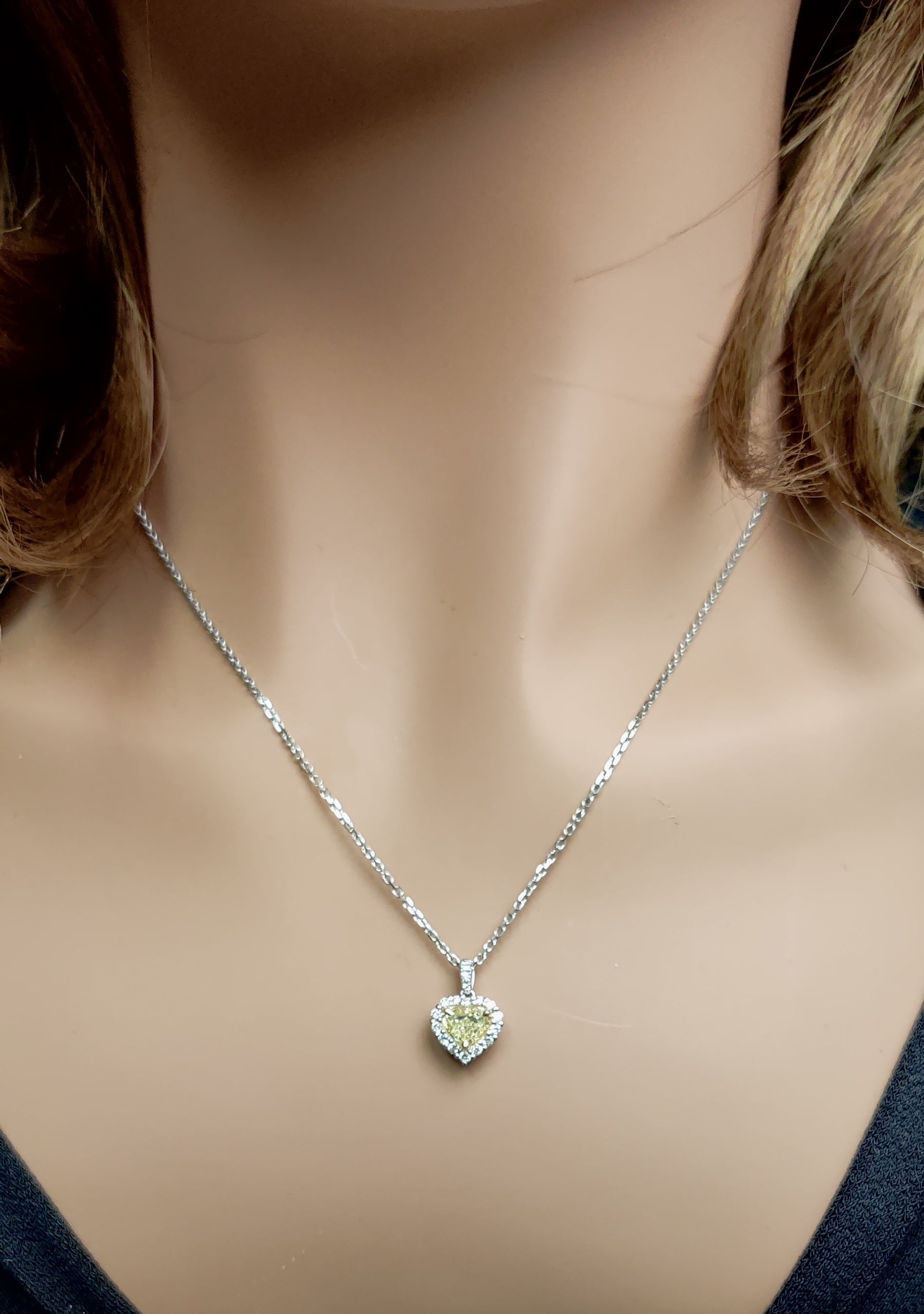 Natural Yellow Heart Diamond Pendant