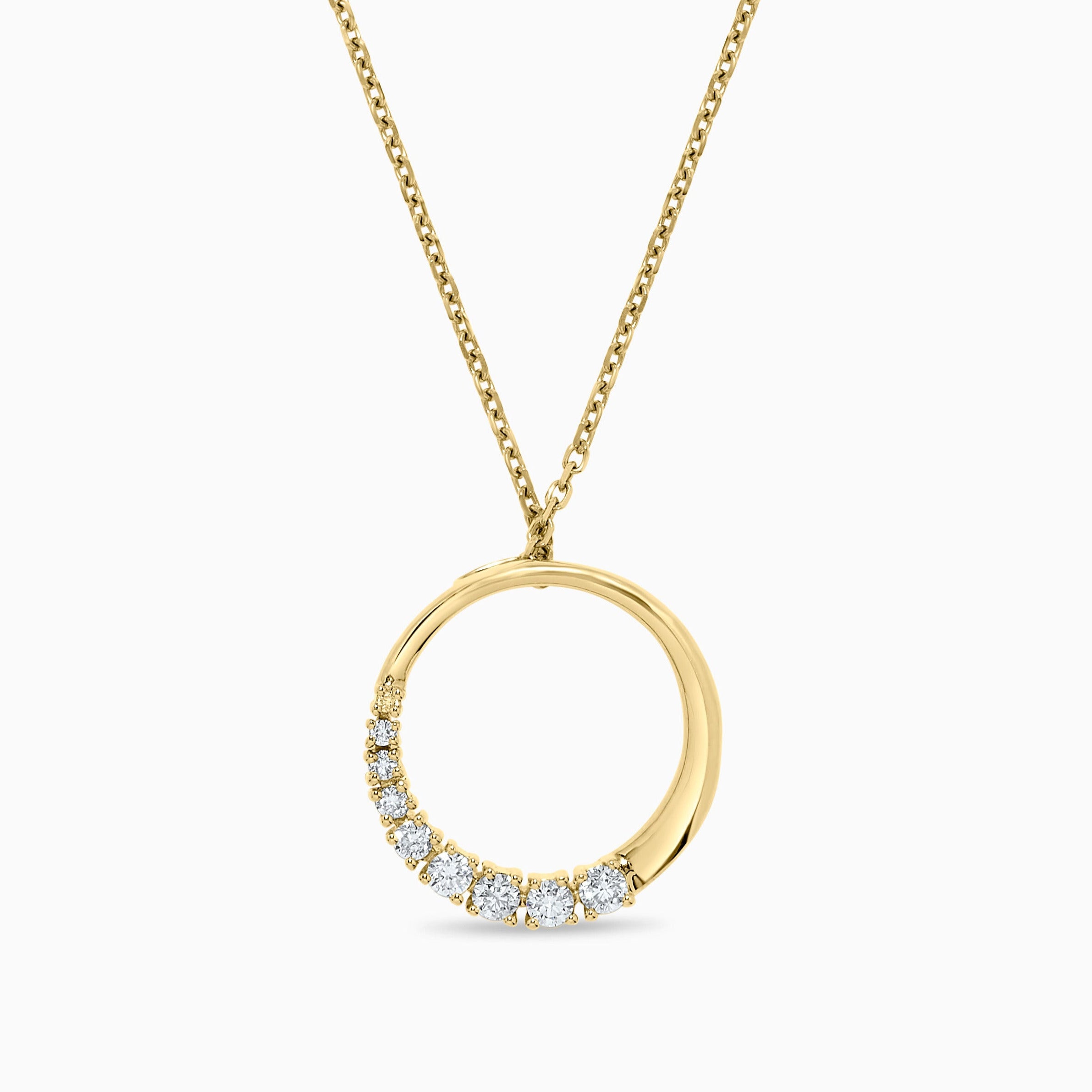 Yellow & White Diamond Circle Pendant JP01019P