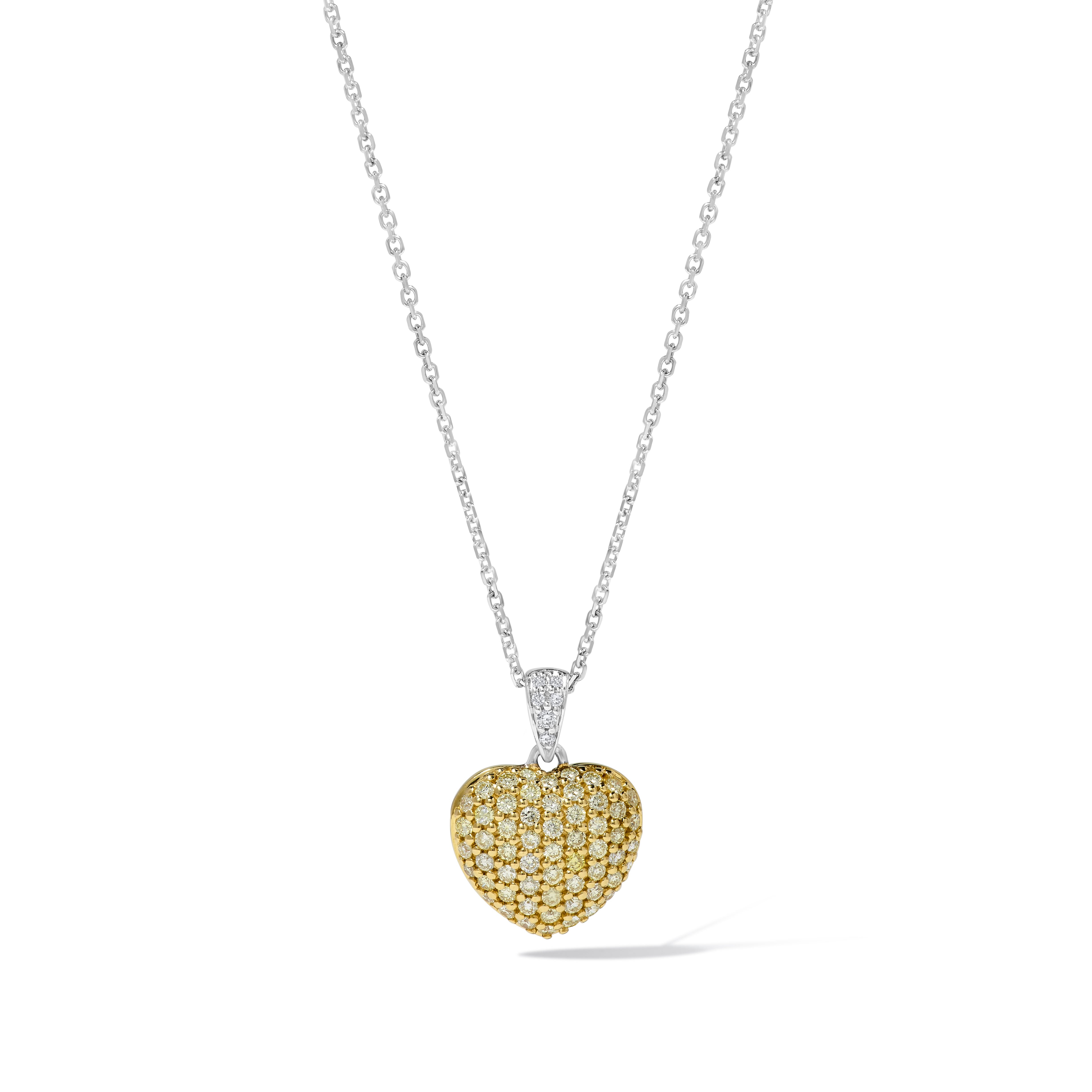 Yellow & White Round Cut Diamond Pendant JP01090P