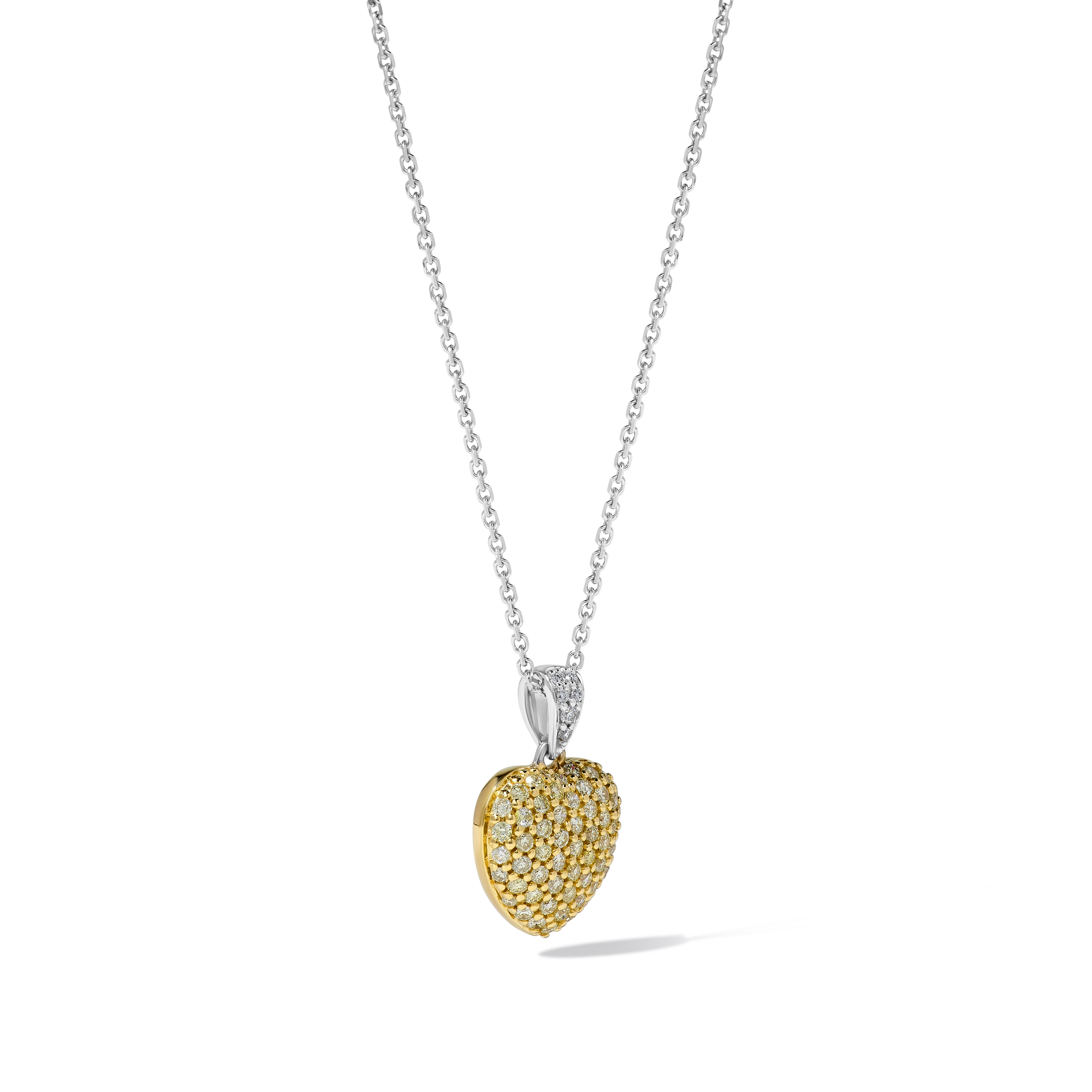 Yellow & White Round Cut Diamond Pendant JP01090P