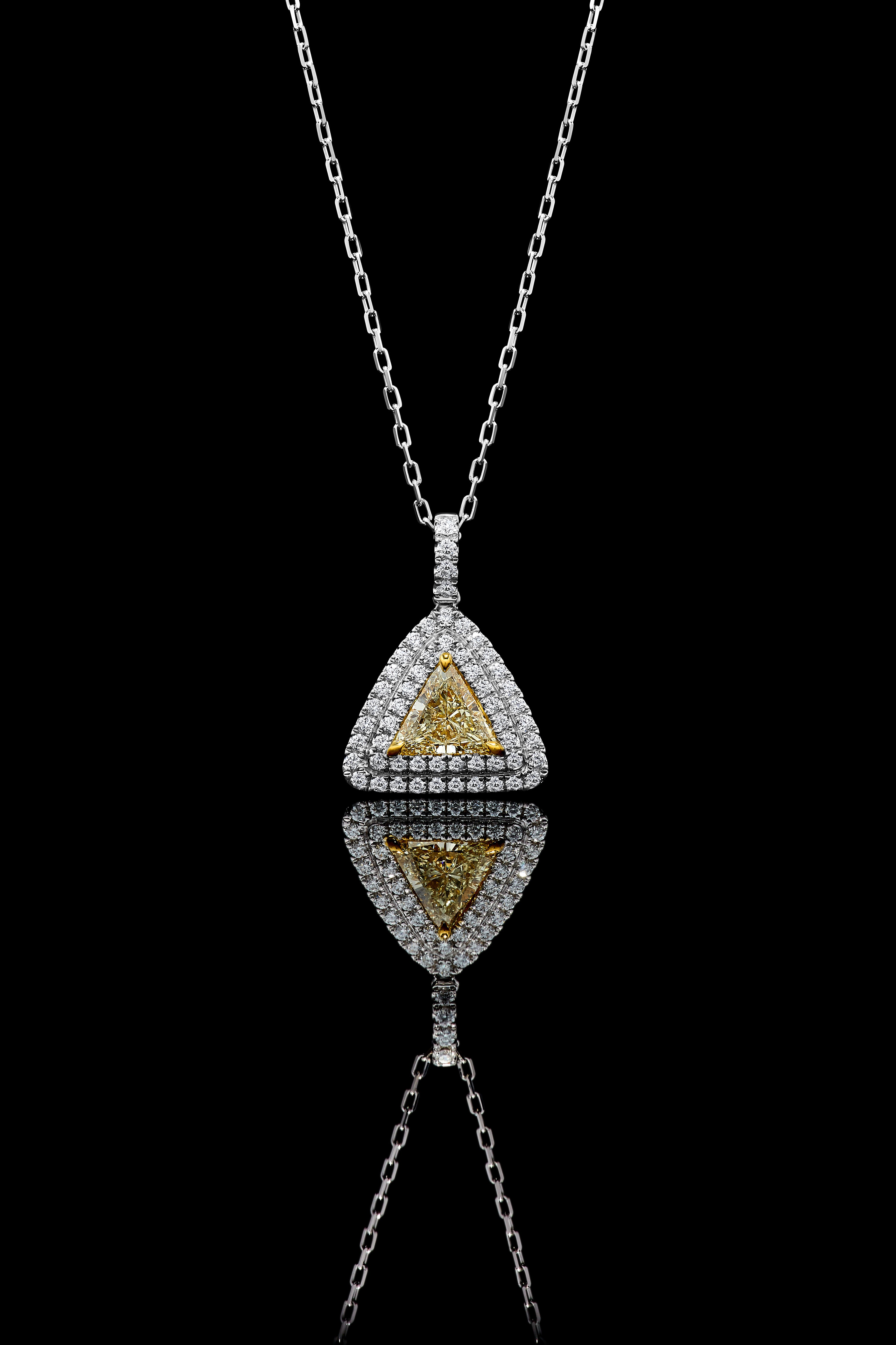 Yellow Trillion Diamond Pendant JP0C008H