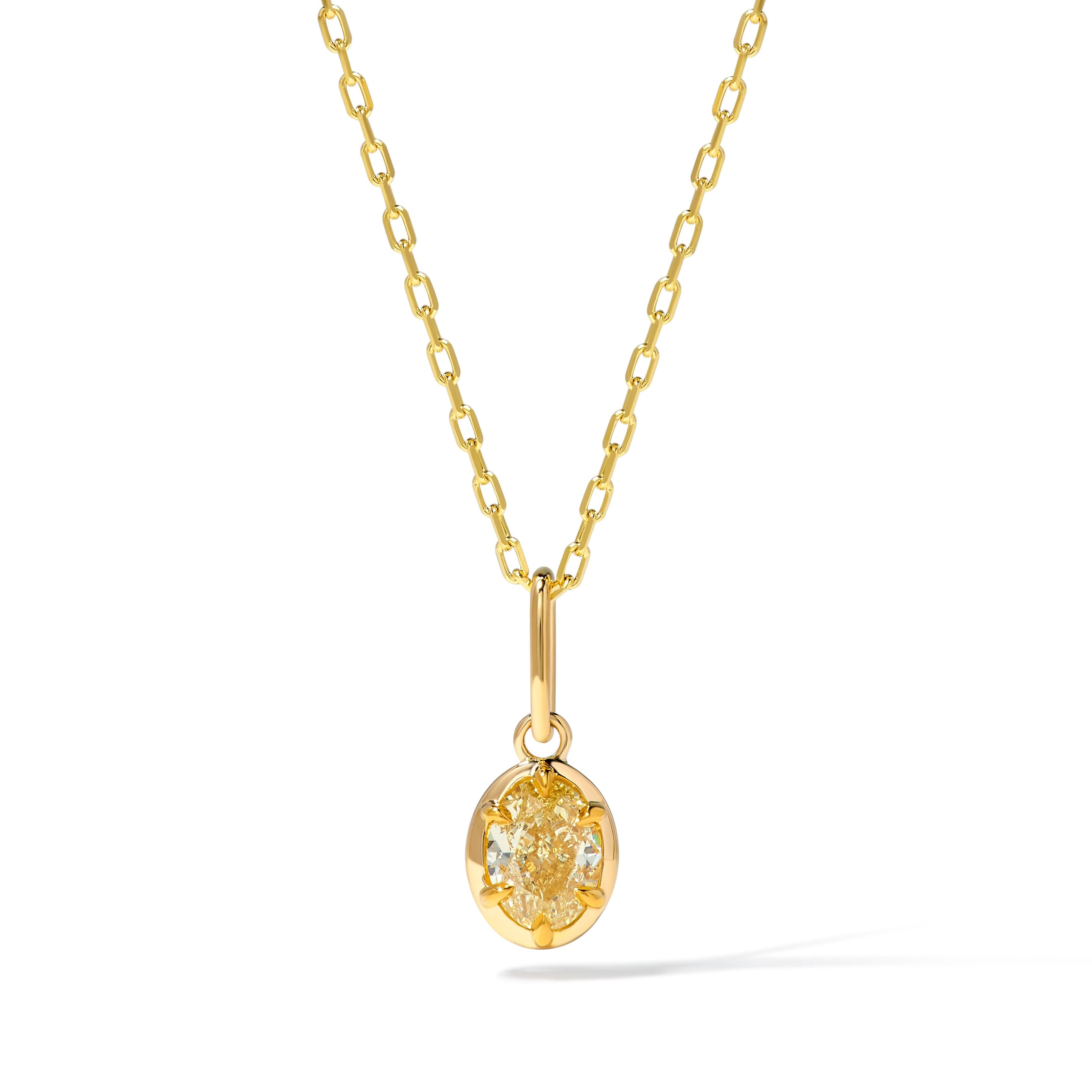 Natural Yellow Oval Diamond Pendant GIA Certified product image 1