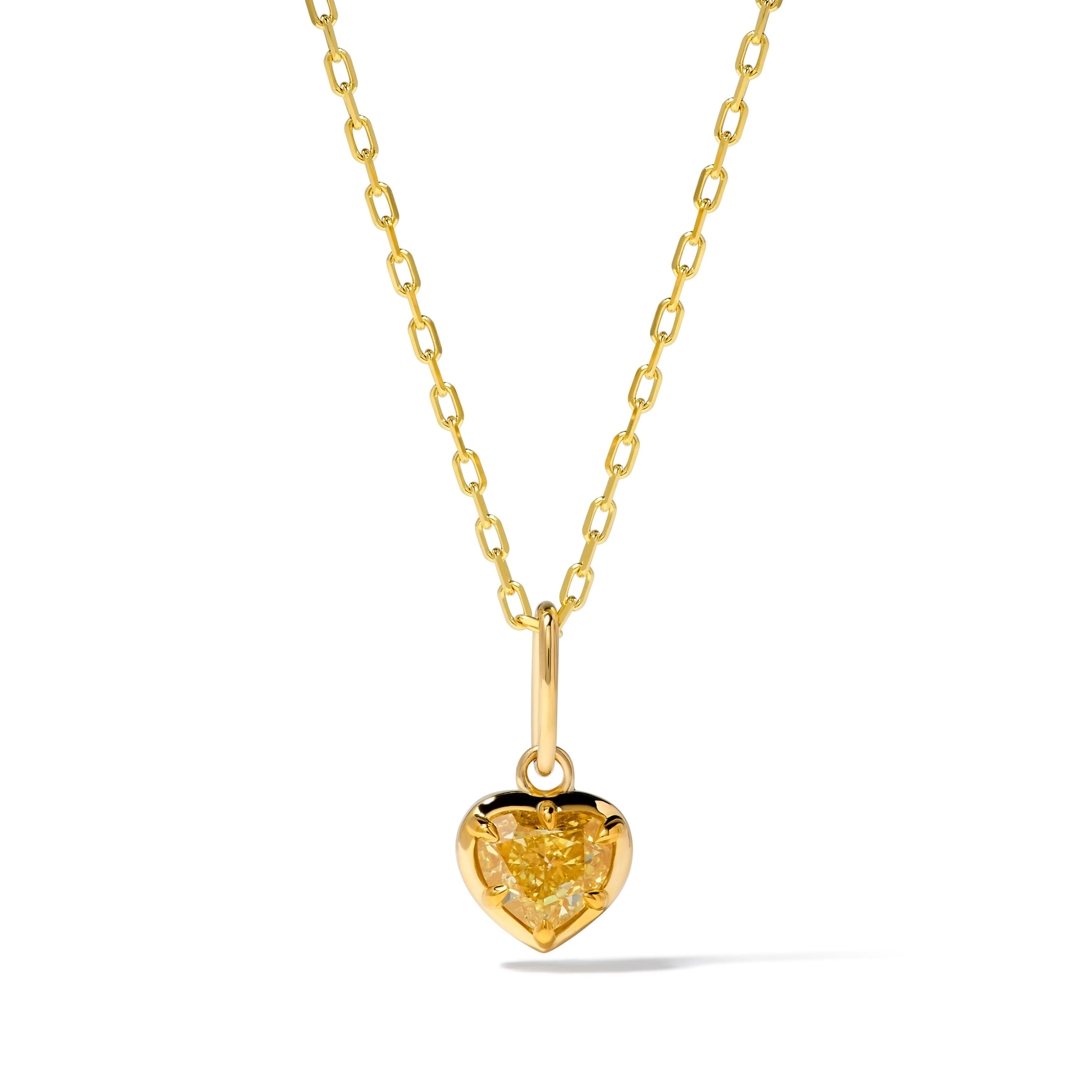 Natural Yellow Heart Diamond Pendant GIA Certified product image 1