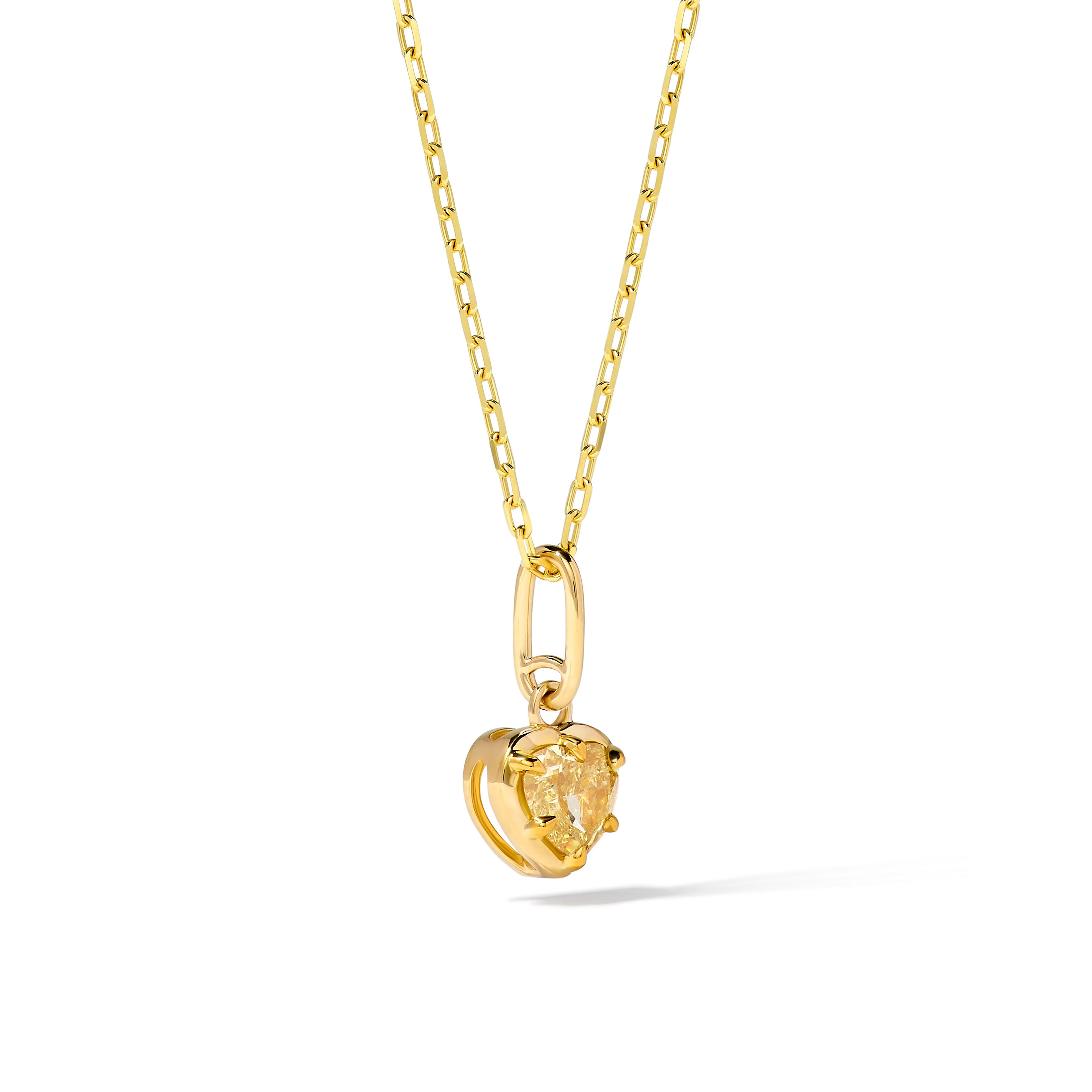 Natural Yellow Heart Diamond Pendant GIA Certified product image 2
