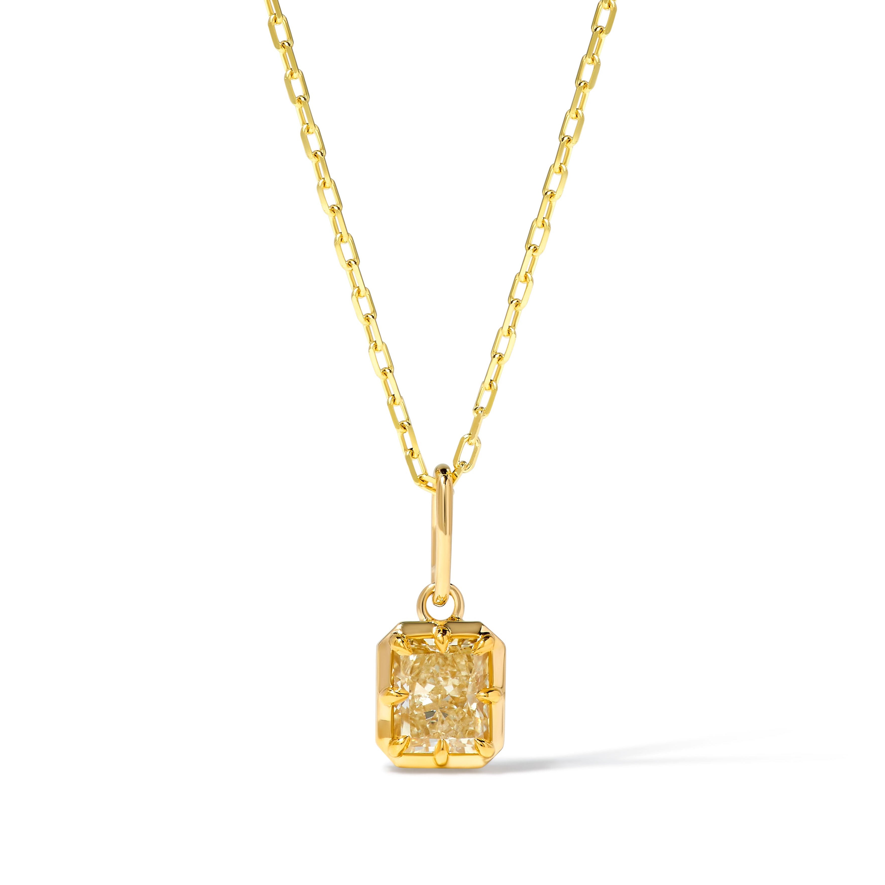 Natural Yellow Radiant Diamond Pendant GIA Certified product image 1