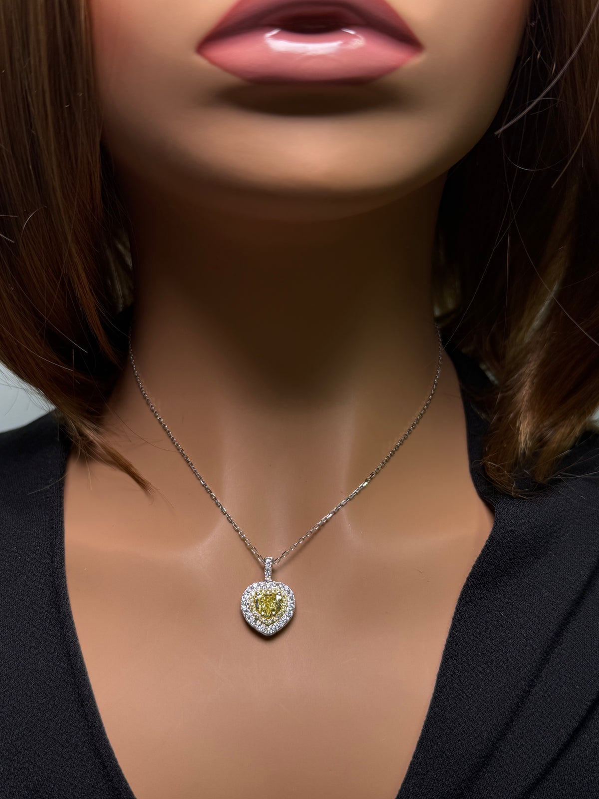 Natural Yellow Heart Diamond Pendant | GIA Certified