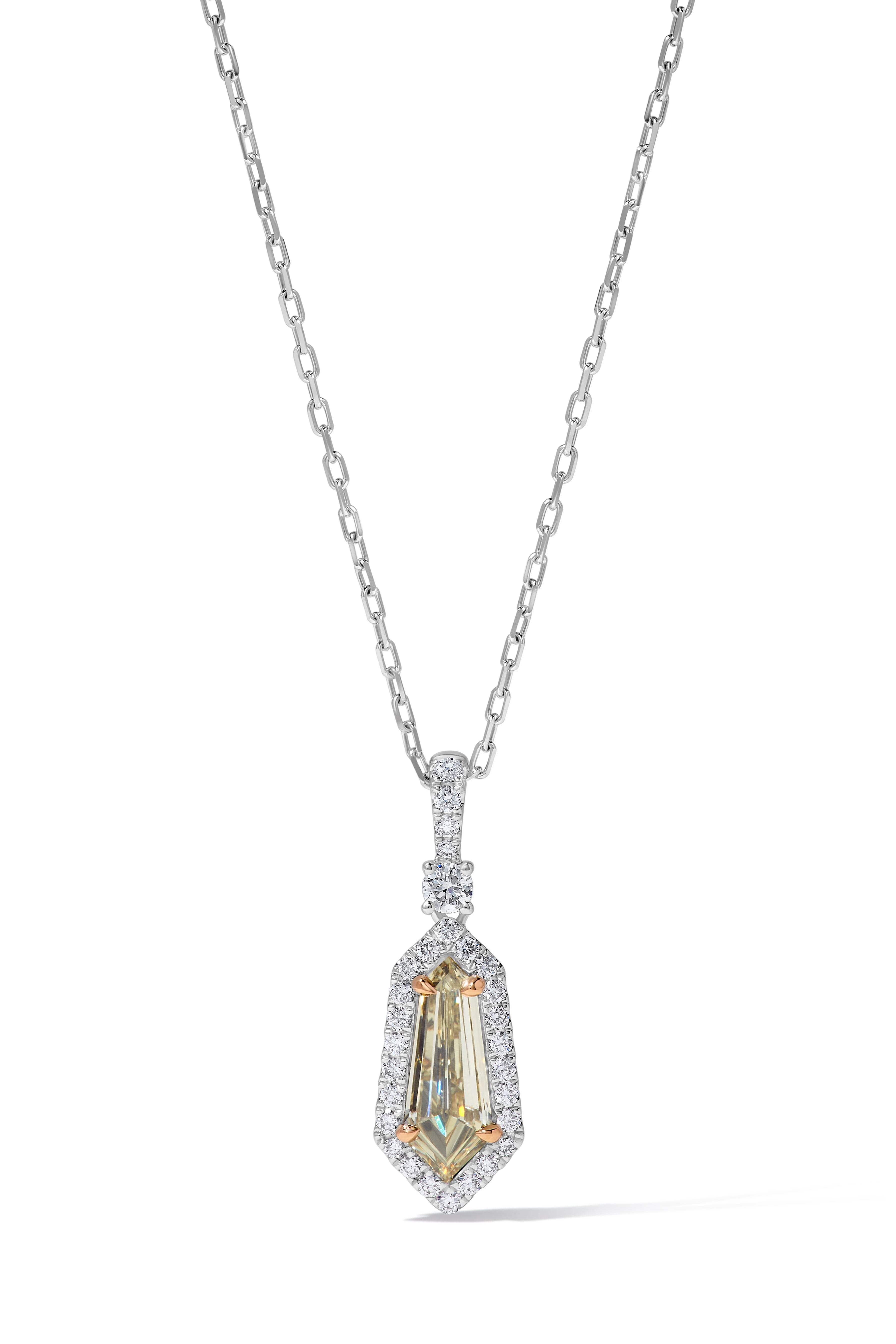 Natural Yellow Kite Diamond Pendant GIA Certified product image 1