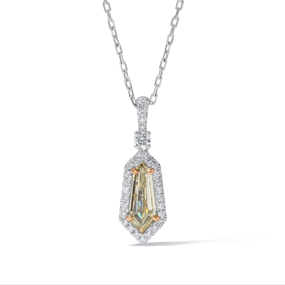 Natural Yellow Kite Diamond Pendant GIA Certified product image 1