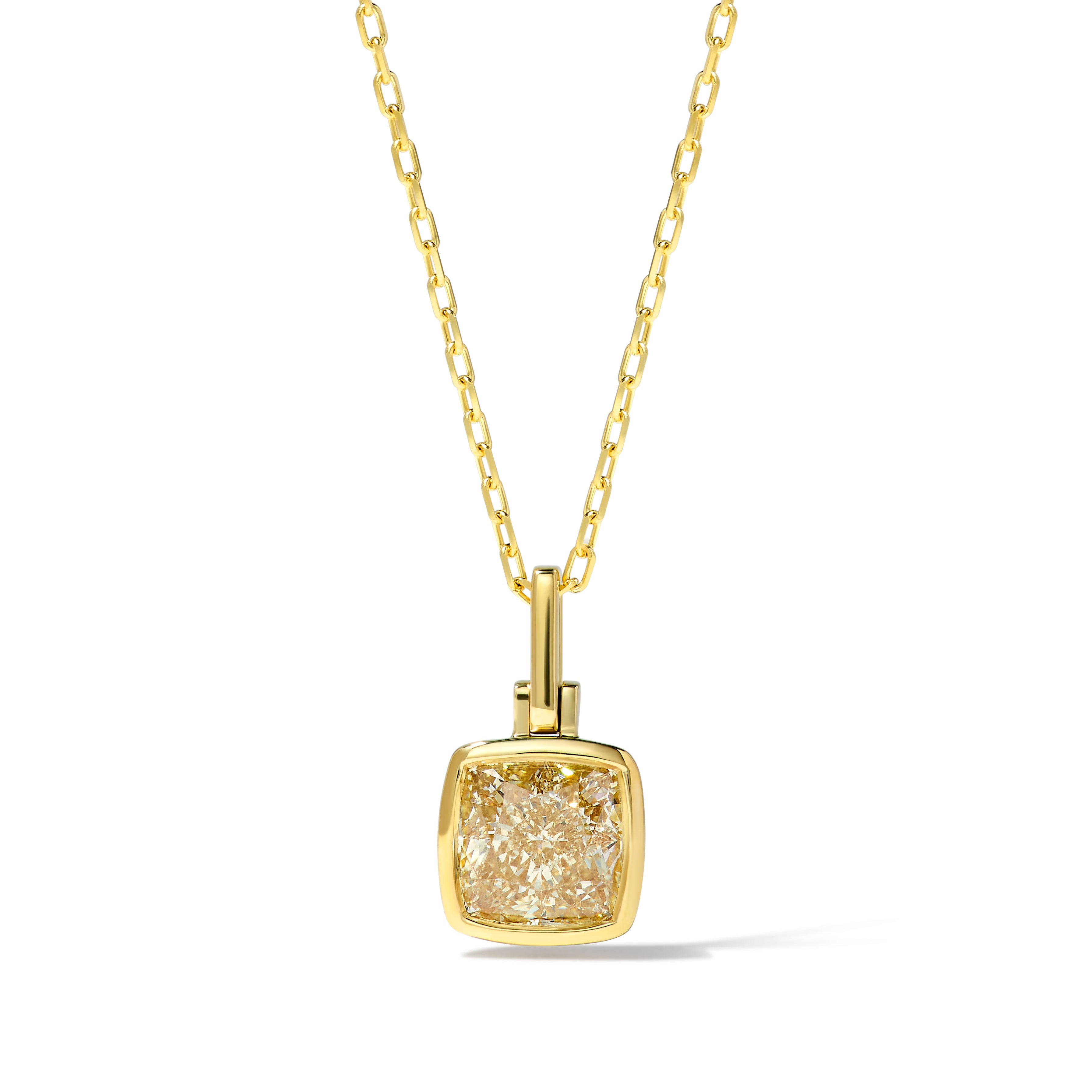 Natural Yellow Cushion Diamond Pendant GIA Certified product image 1