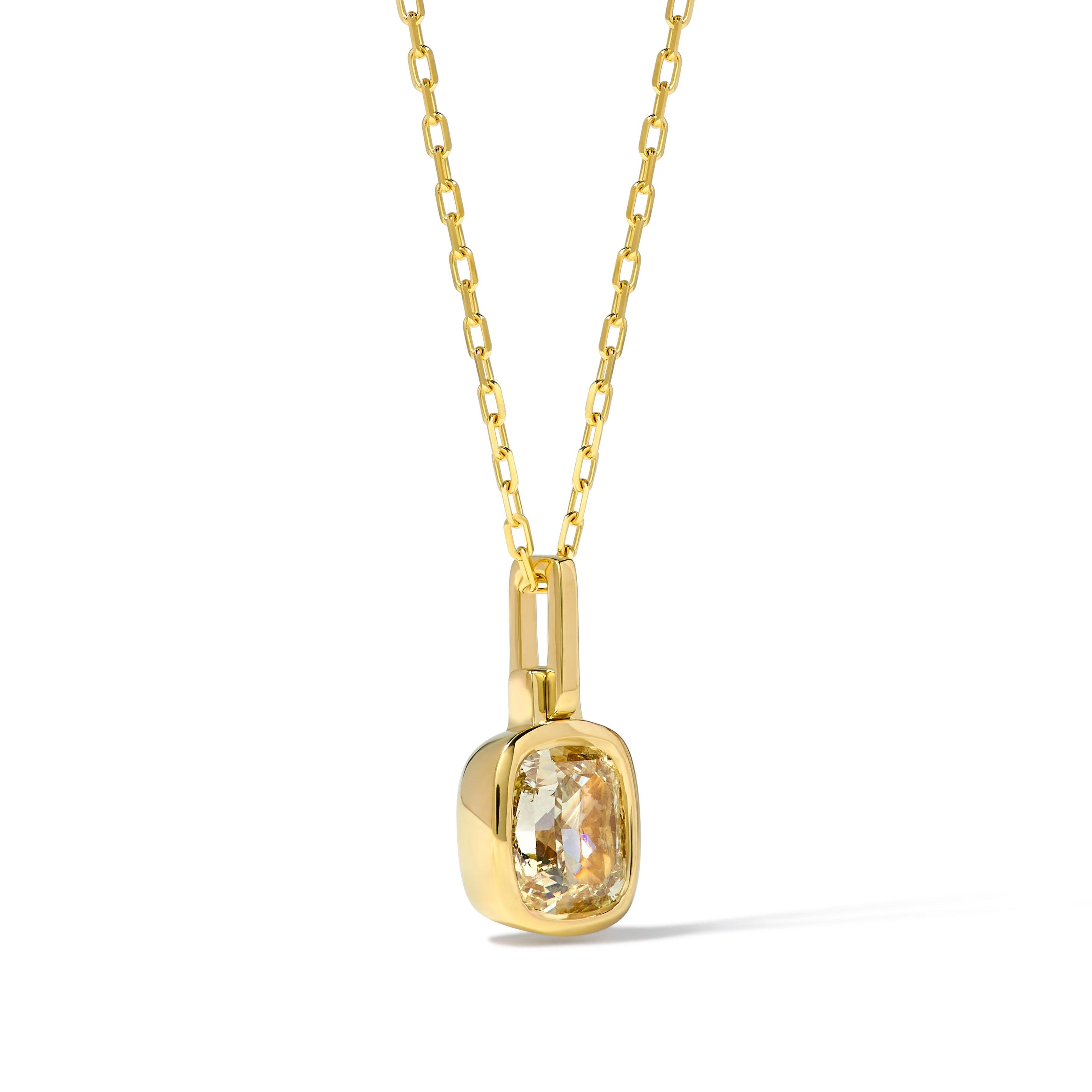 Natural Yellow Cushion Diamond Pendant GIA Certified product image 2
