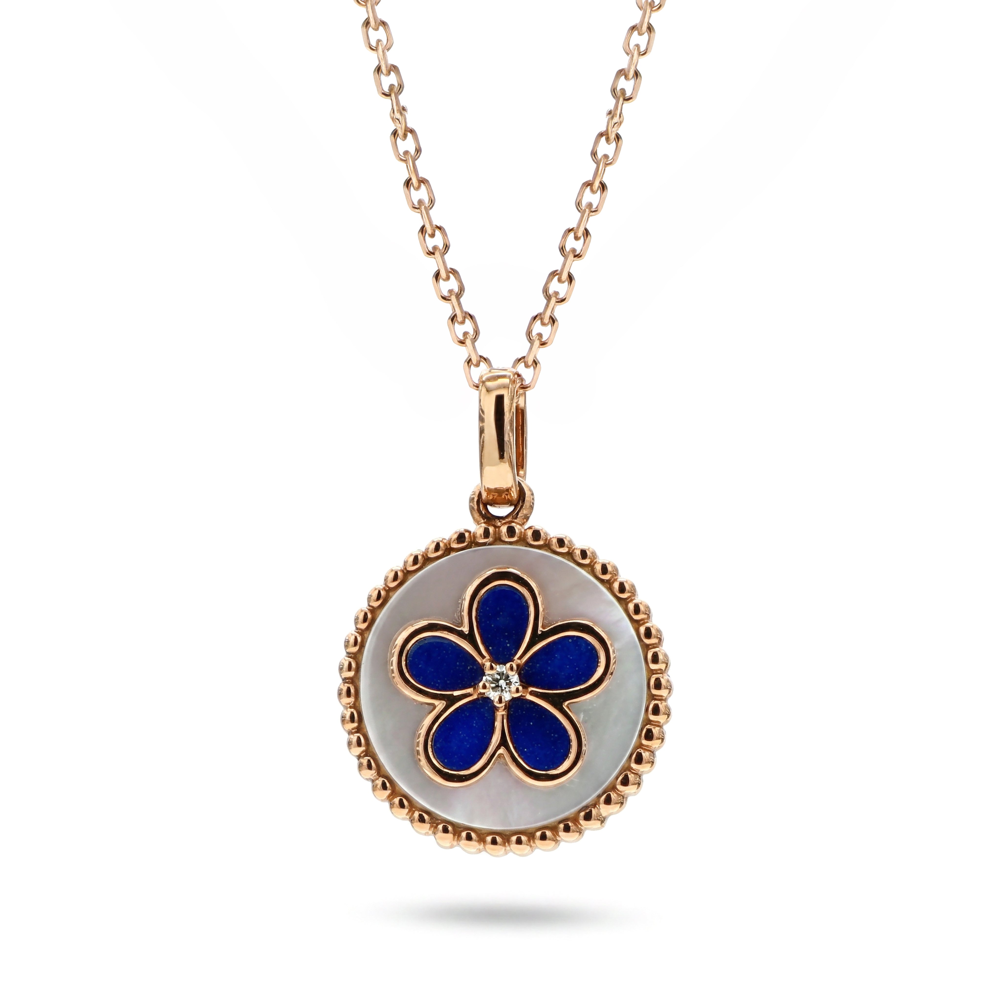 Natural Mother of Pearl & Diamond Pendant