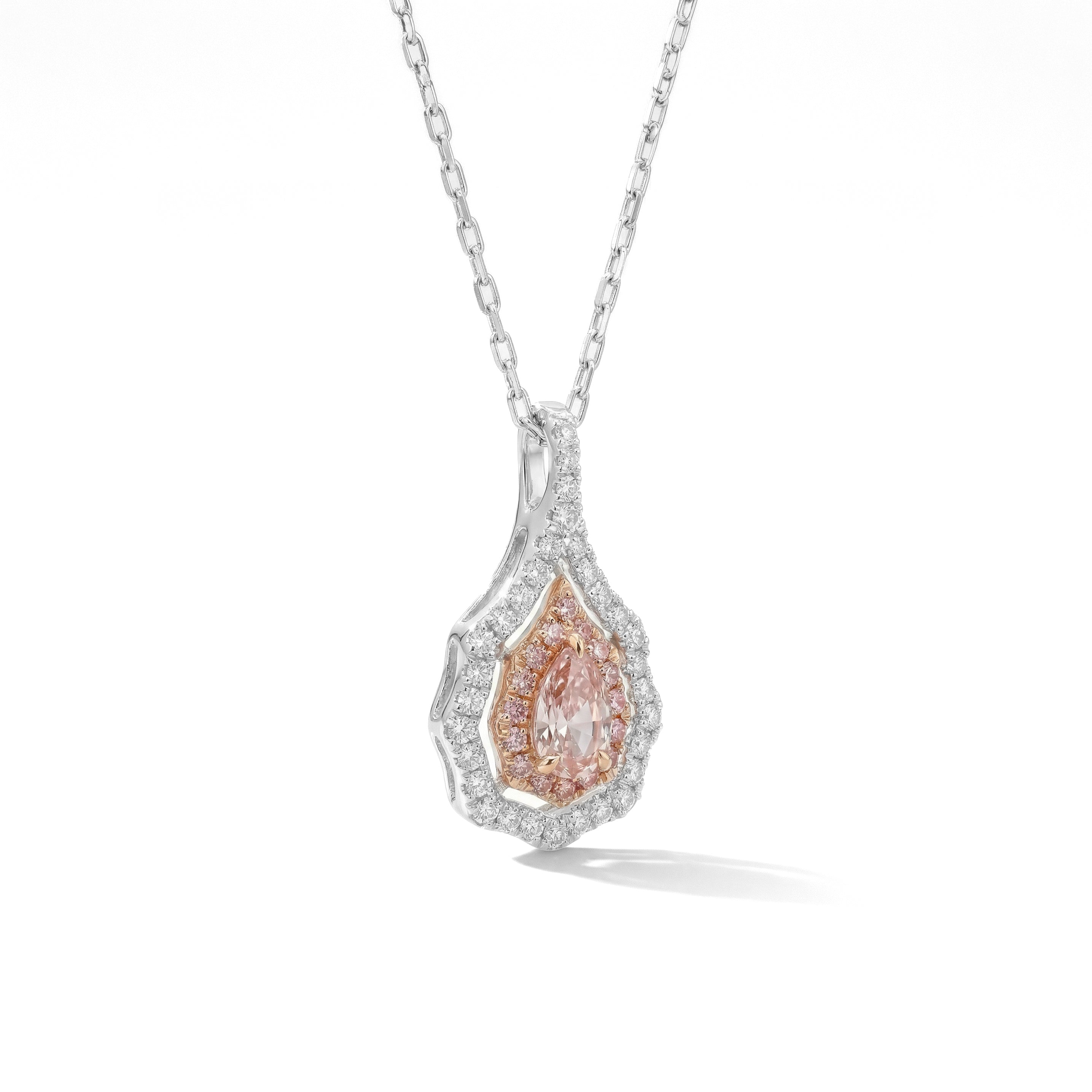 Natural Pink Pear Diamond Pendant | GIA Certified