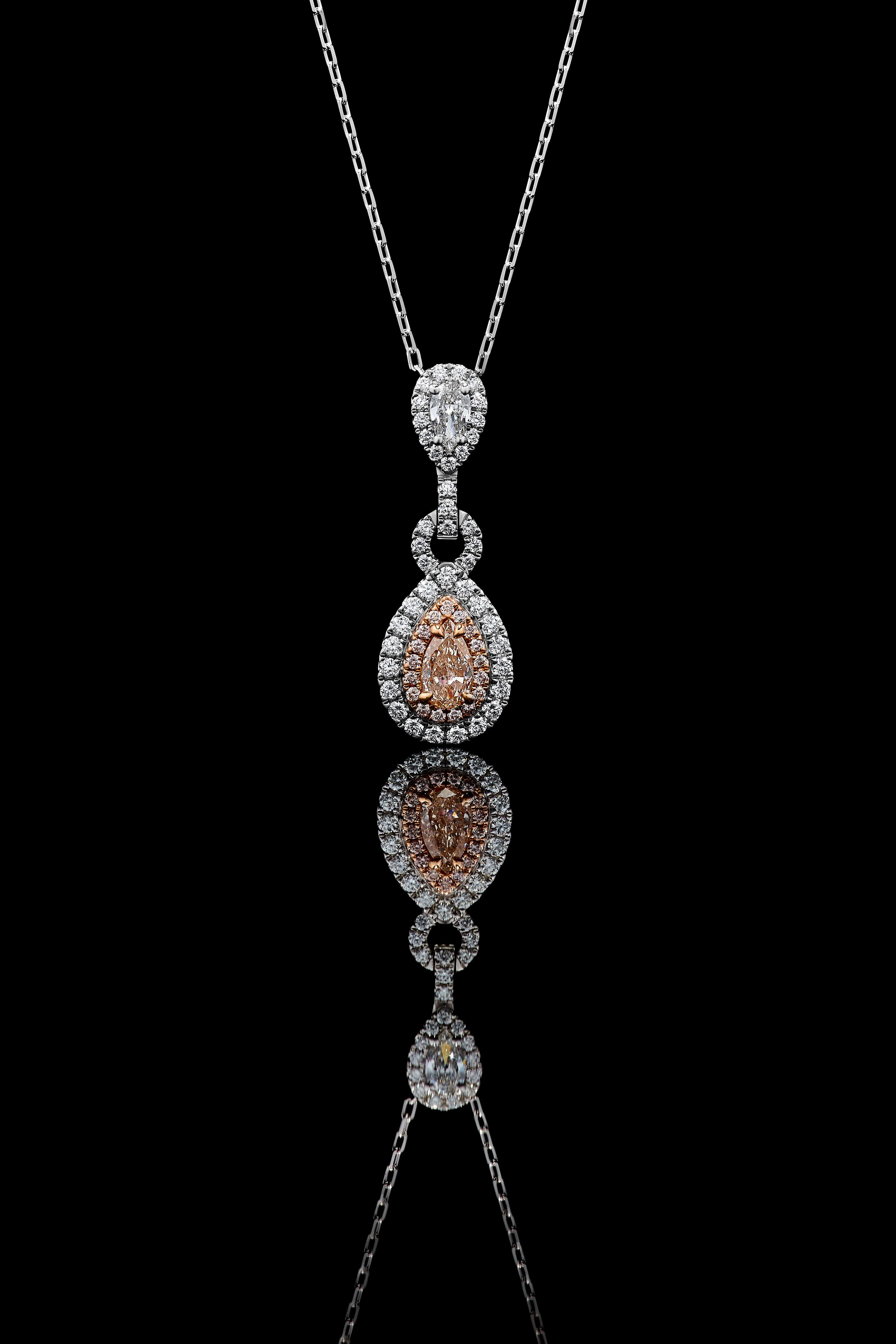Pink Pear Diamond Pendant JPP113GH