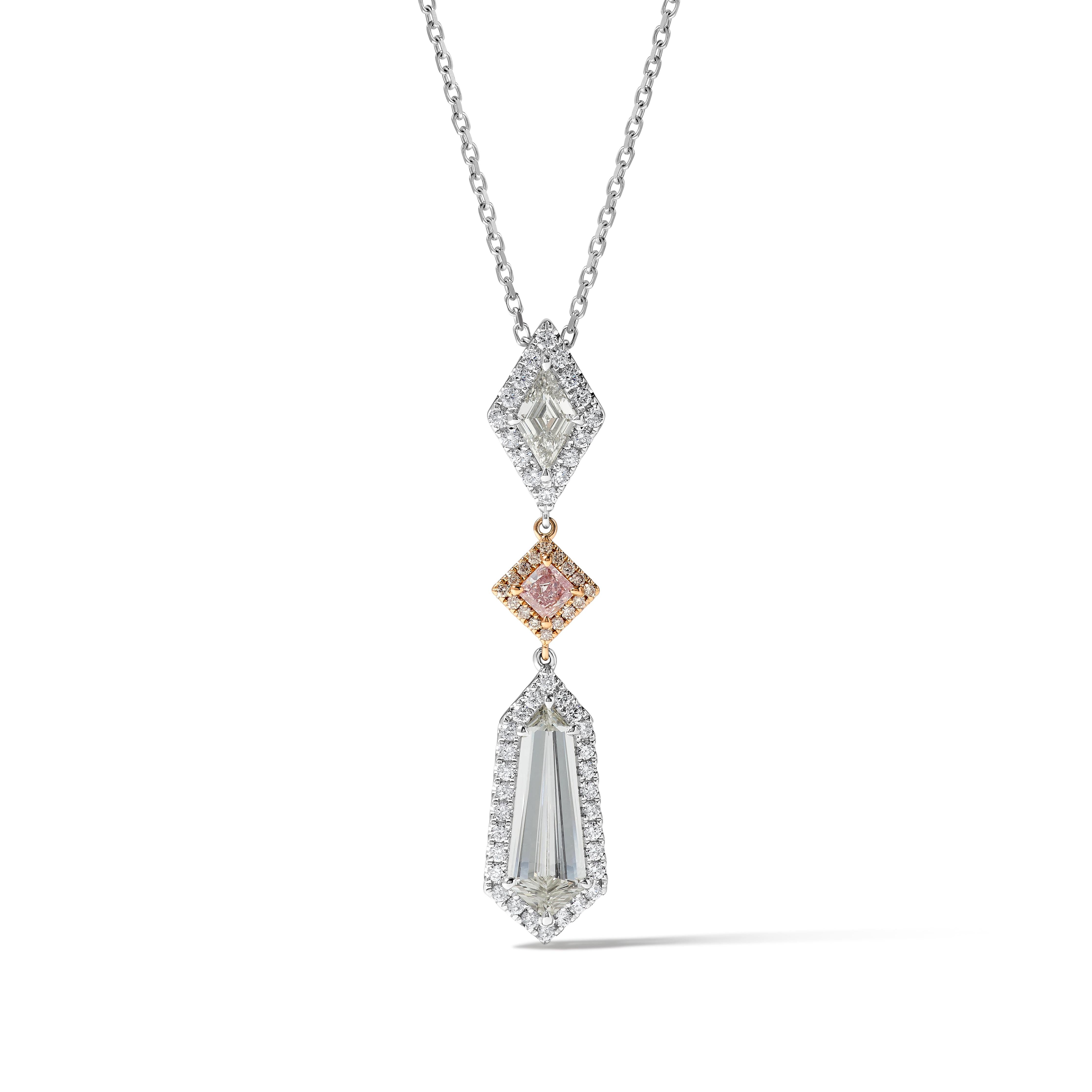 Natural White Kite Diamond Pendant GIA Certified product image 1