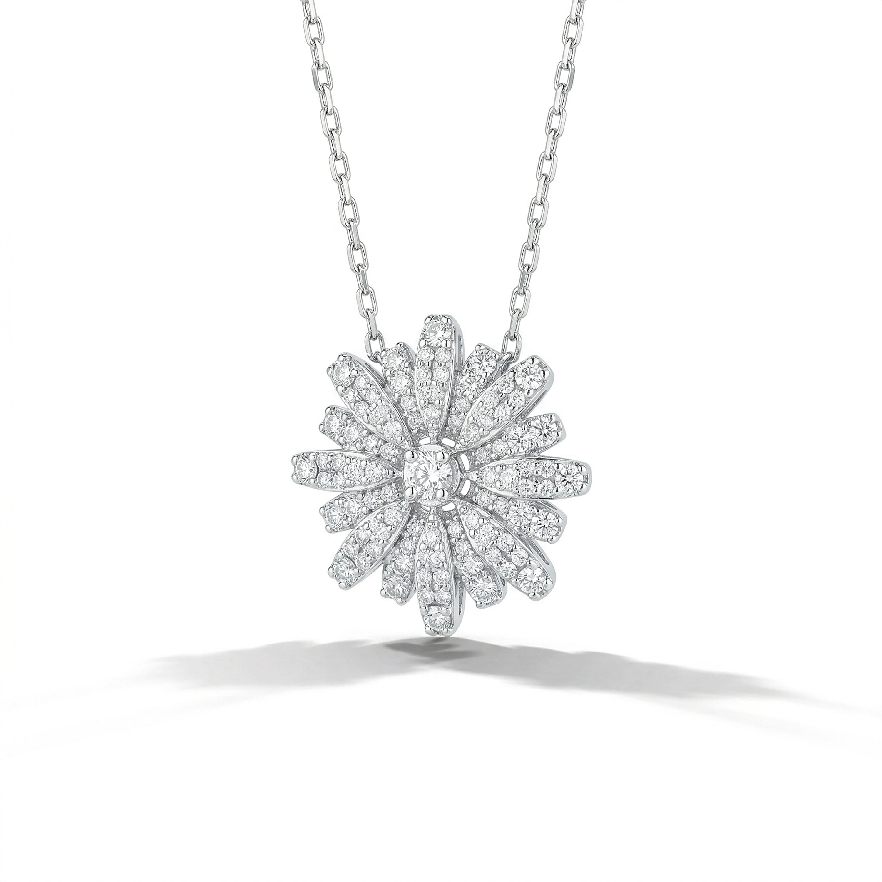 Natural Diamond Sunburst Pendant
