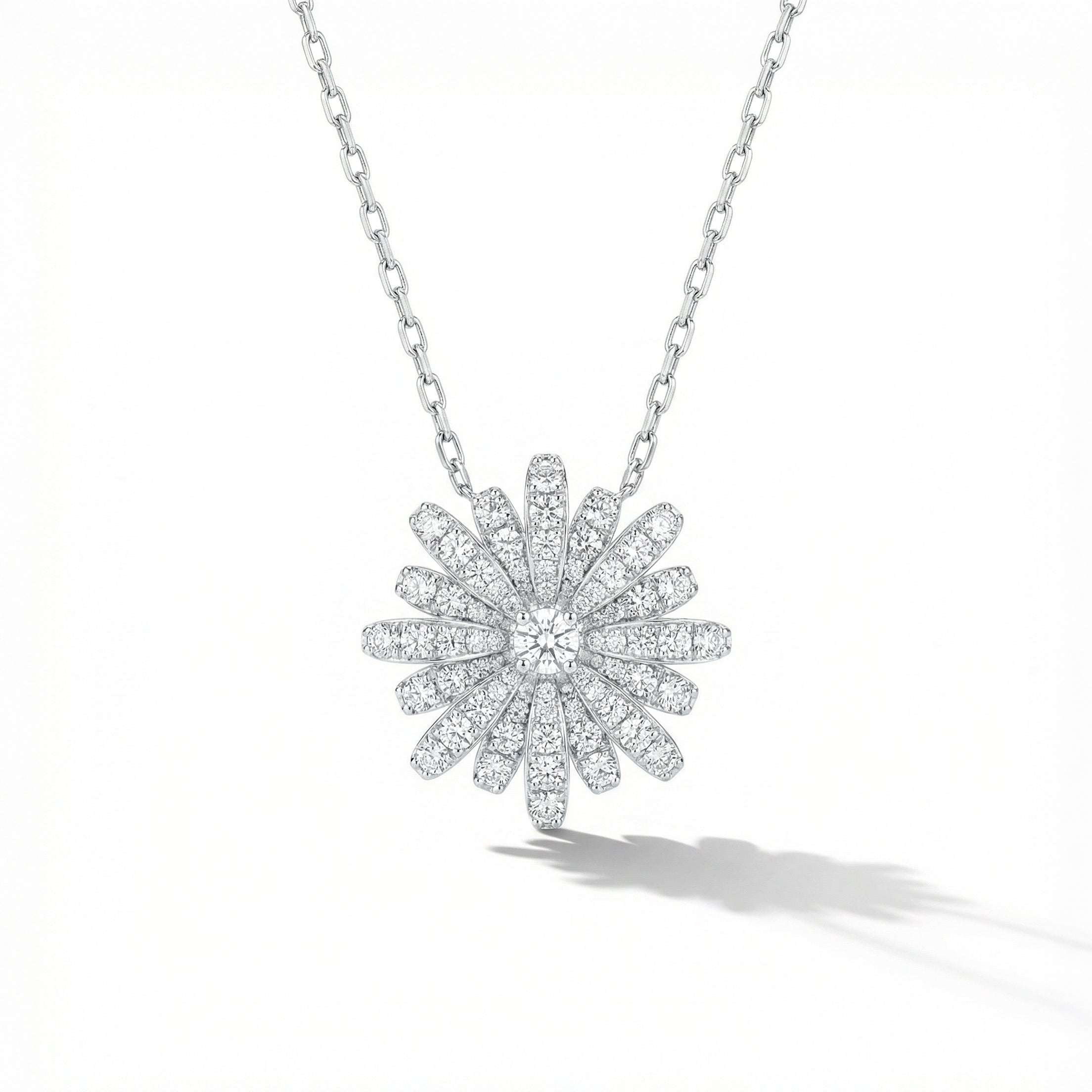Natural Diamond Sunburst Pendant