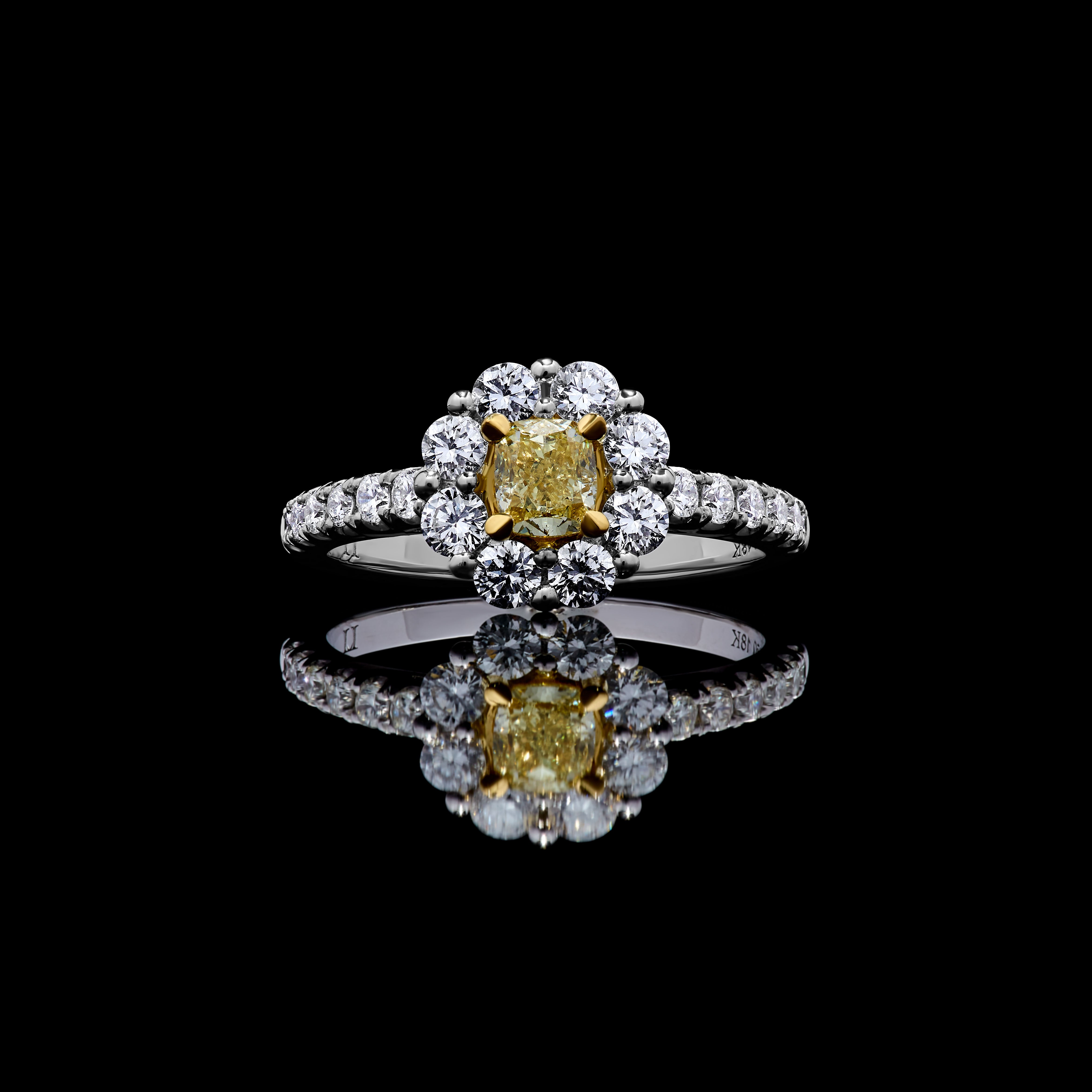 Yellow Cushion Cut Diamond Ring JR01002P