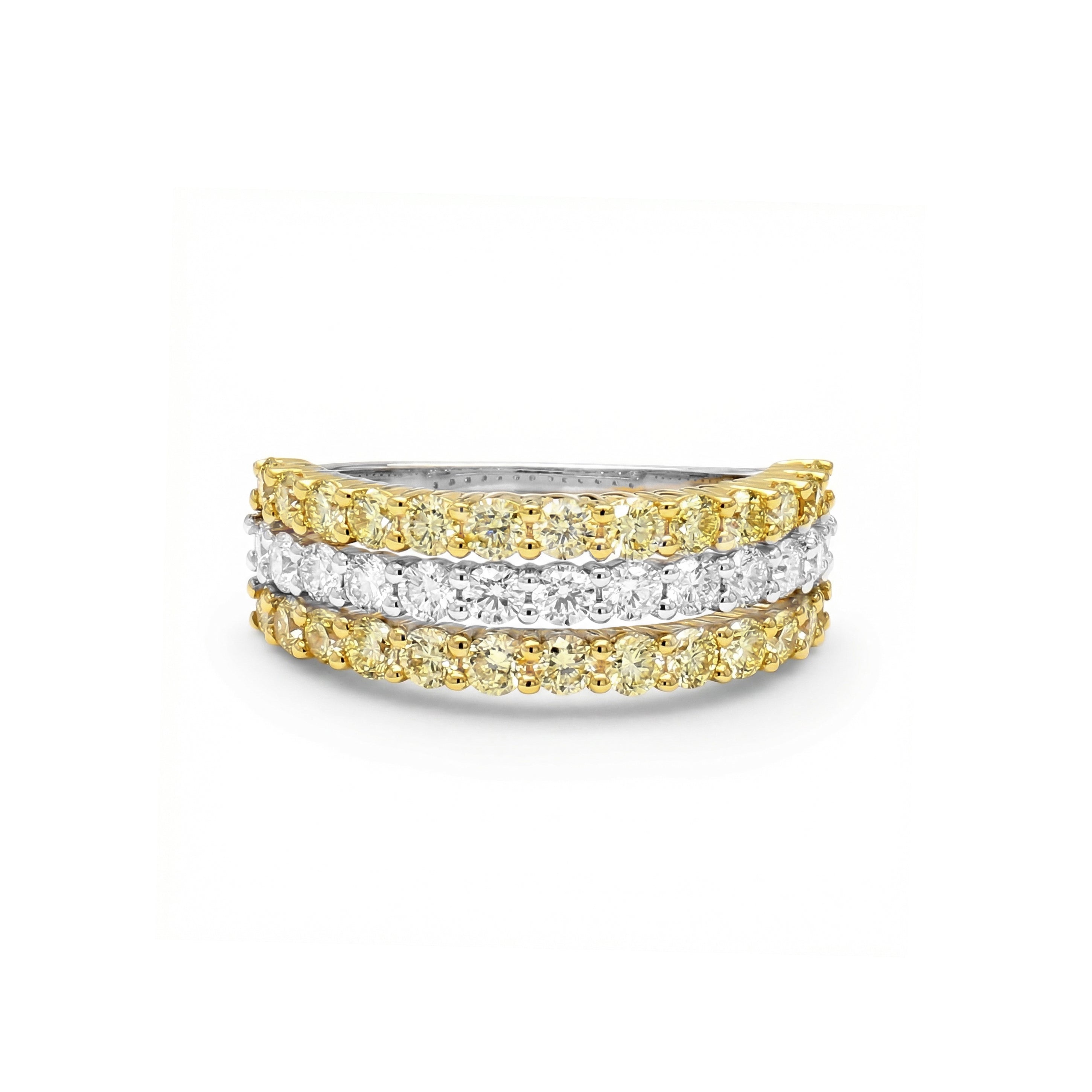 Natural Yellow & White Diamond Band