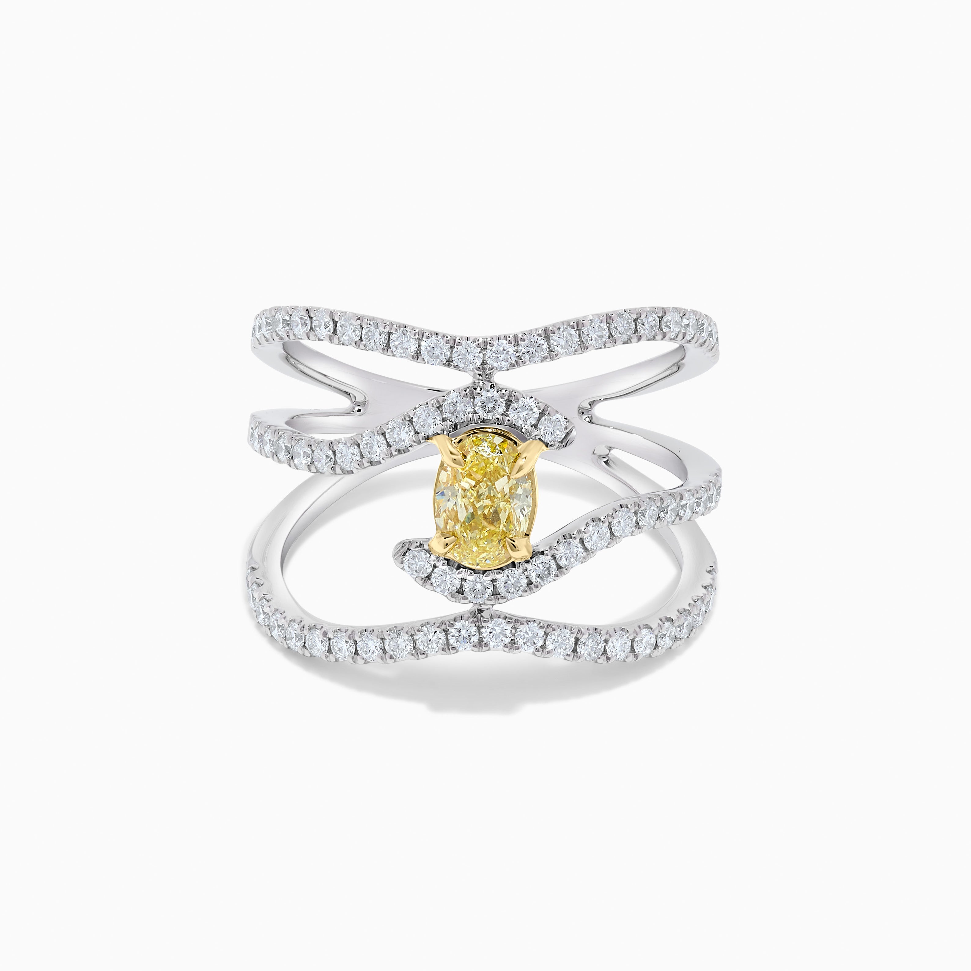 GIA Yellow Oval and White Diamond Ring JR01117P
