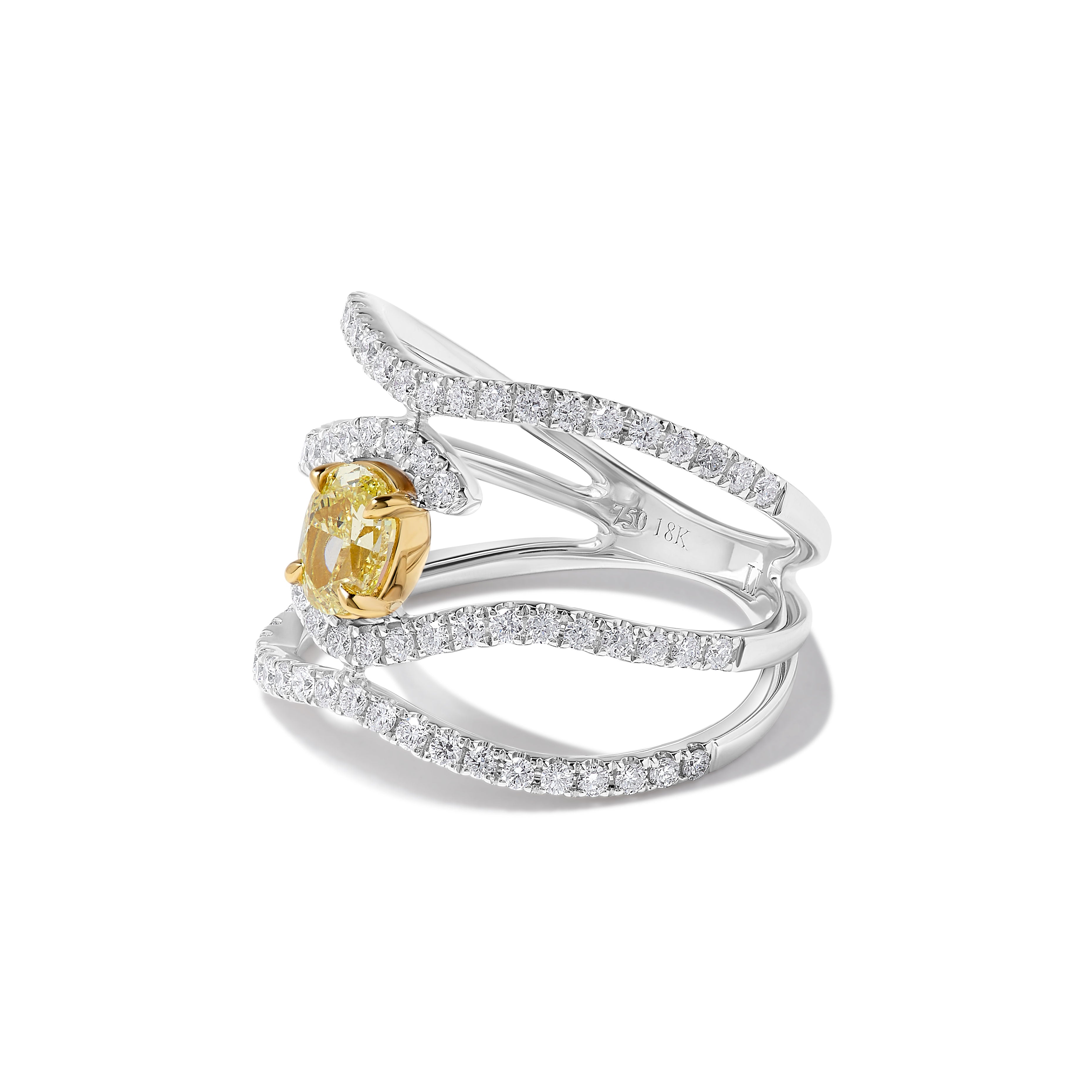 GIA Yellow Oval Cut Diamond Ring JR01118P