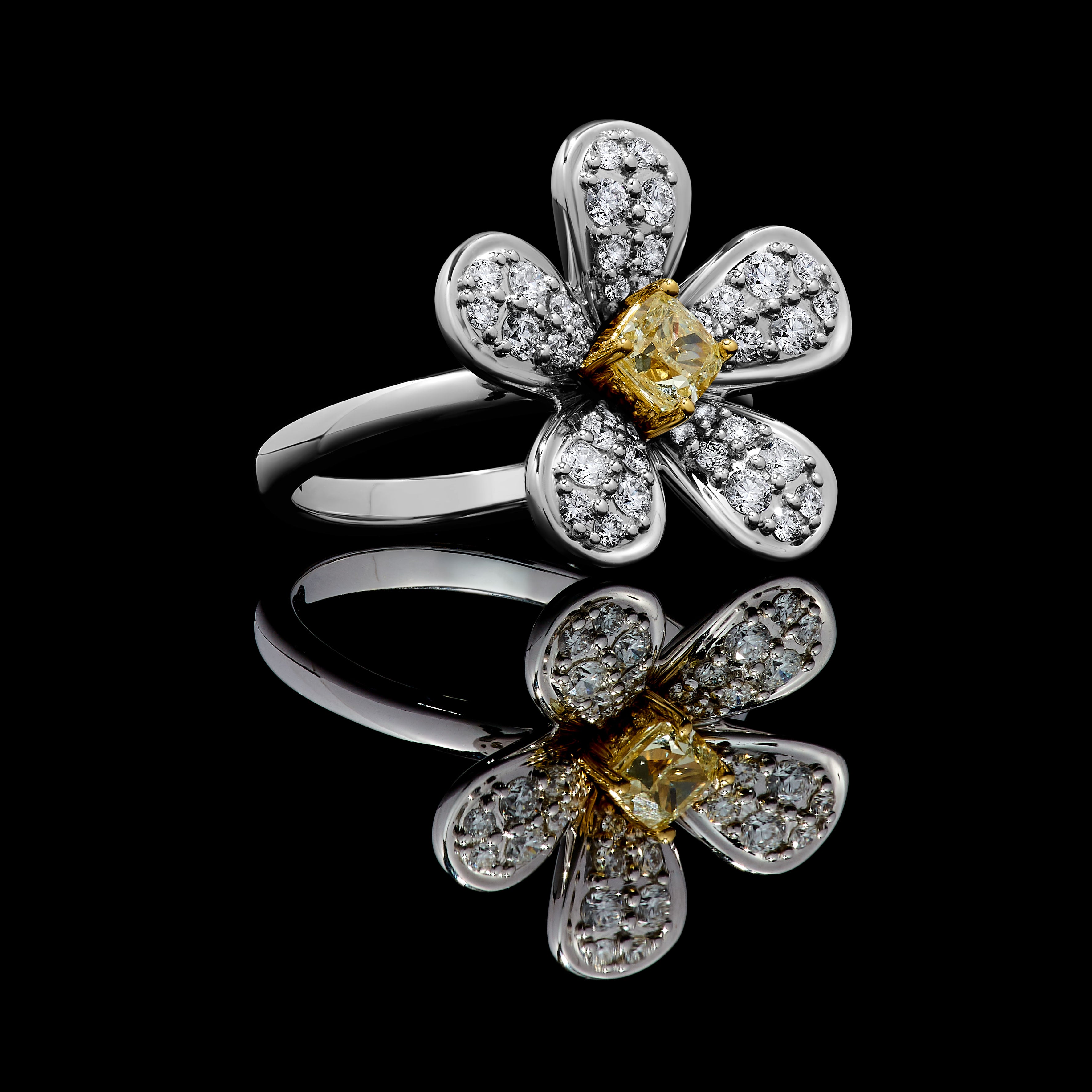 Yellow Cushion Diamond Ring JR01146P