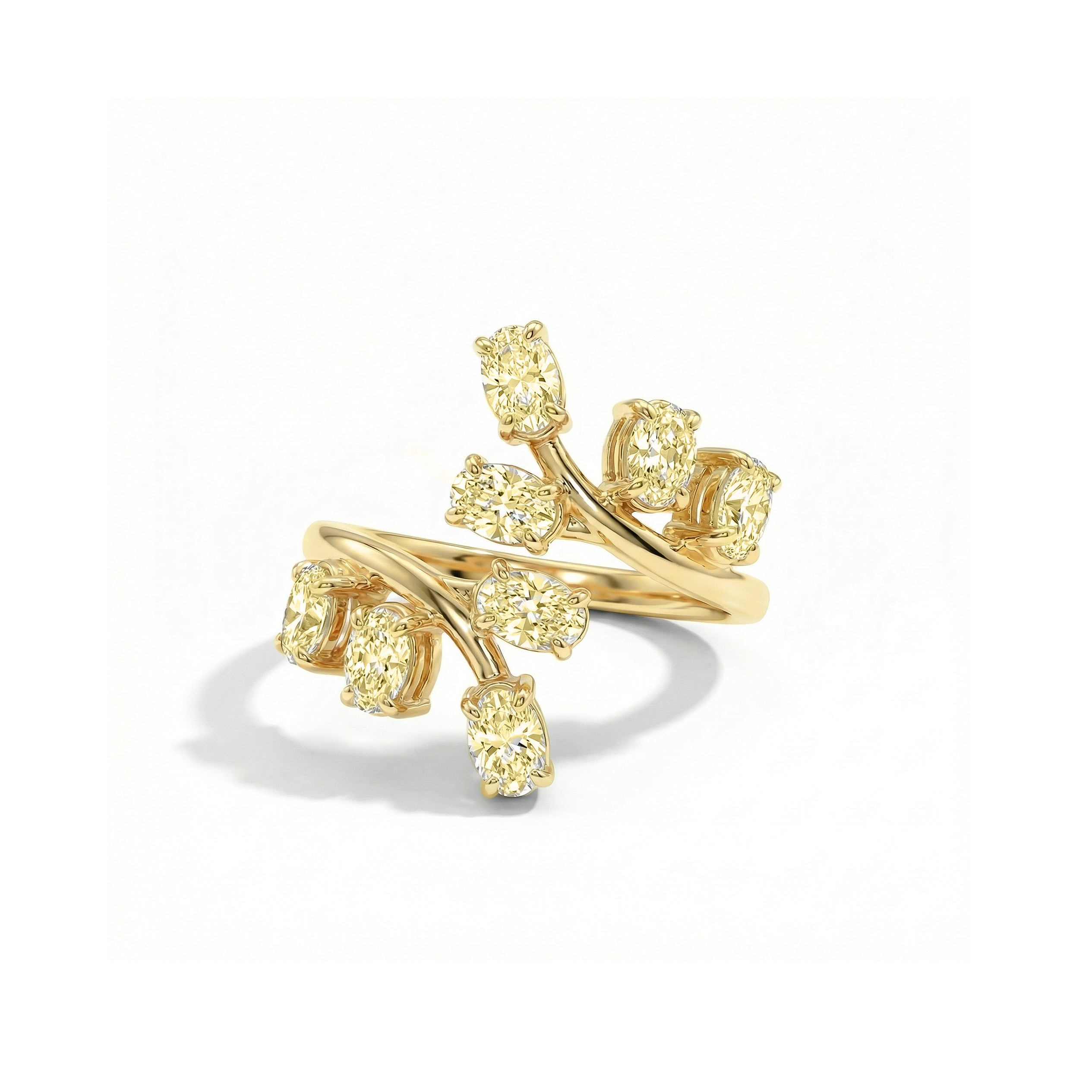 Natural Yellow Oval Diamond Ring