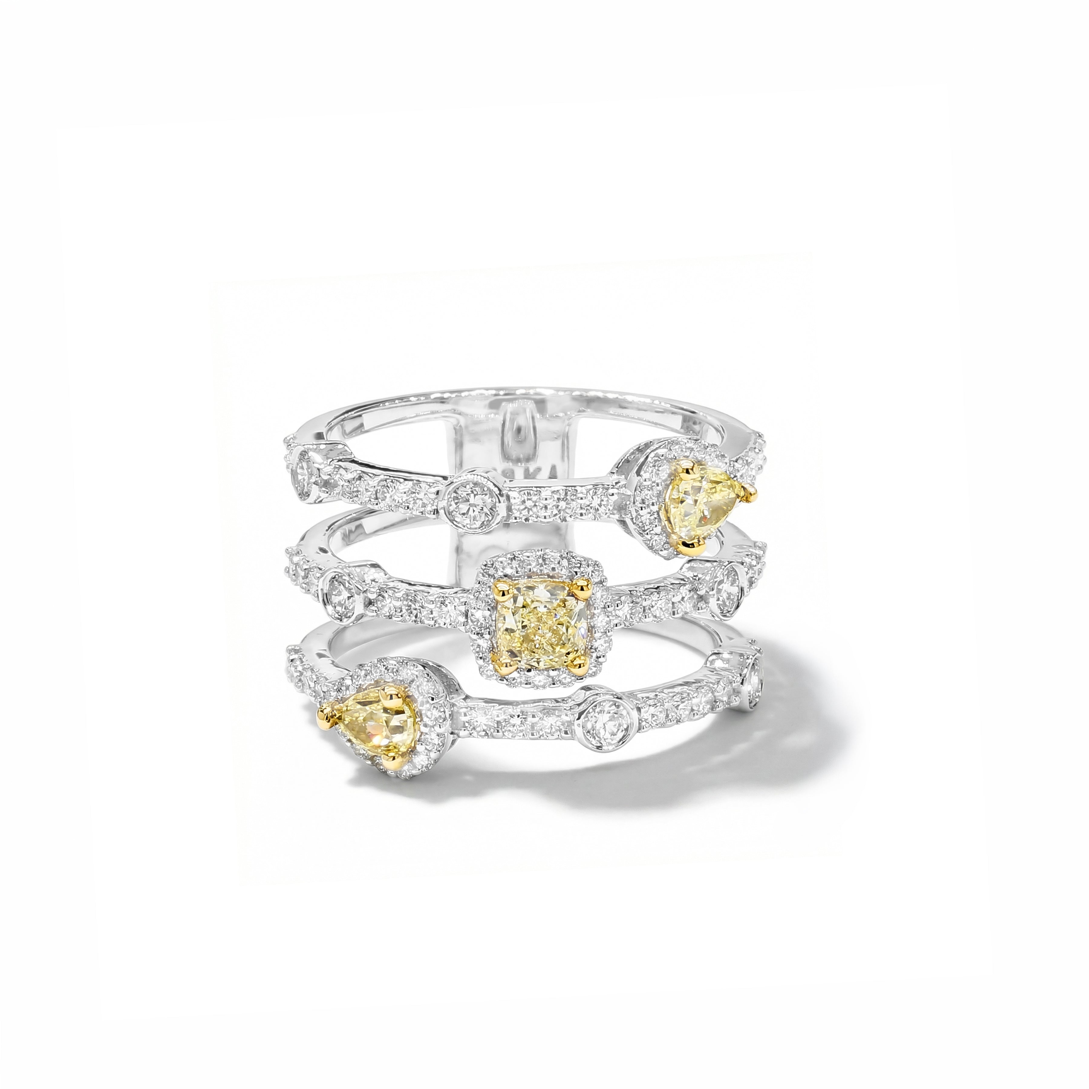 Natural Yellow Diamond Spiral Ring