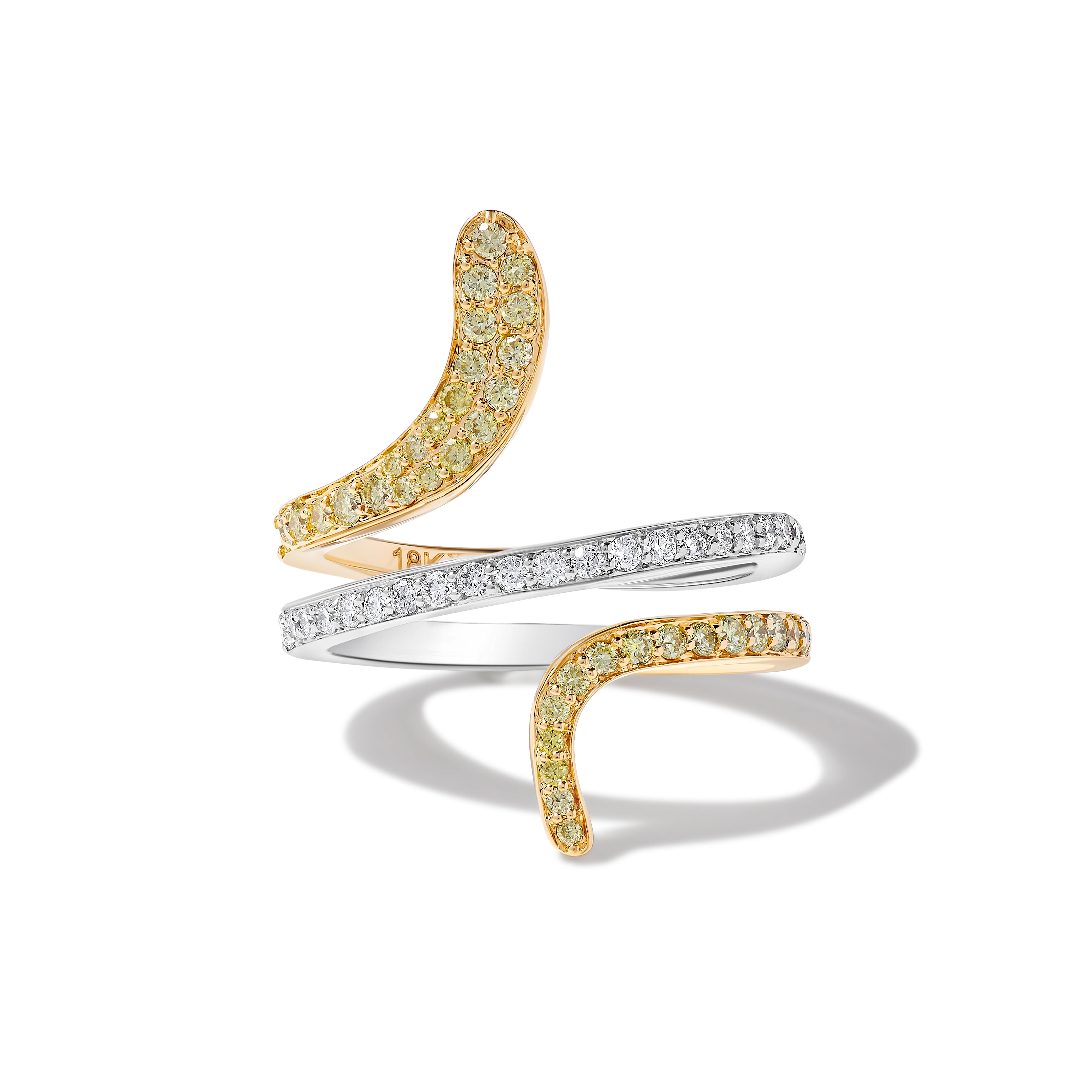 Yellow Round Cut & White Diamond Band JR01235X