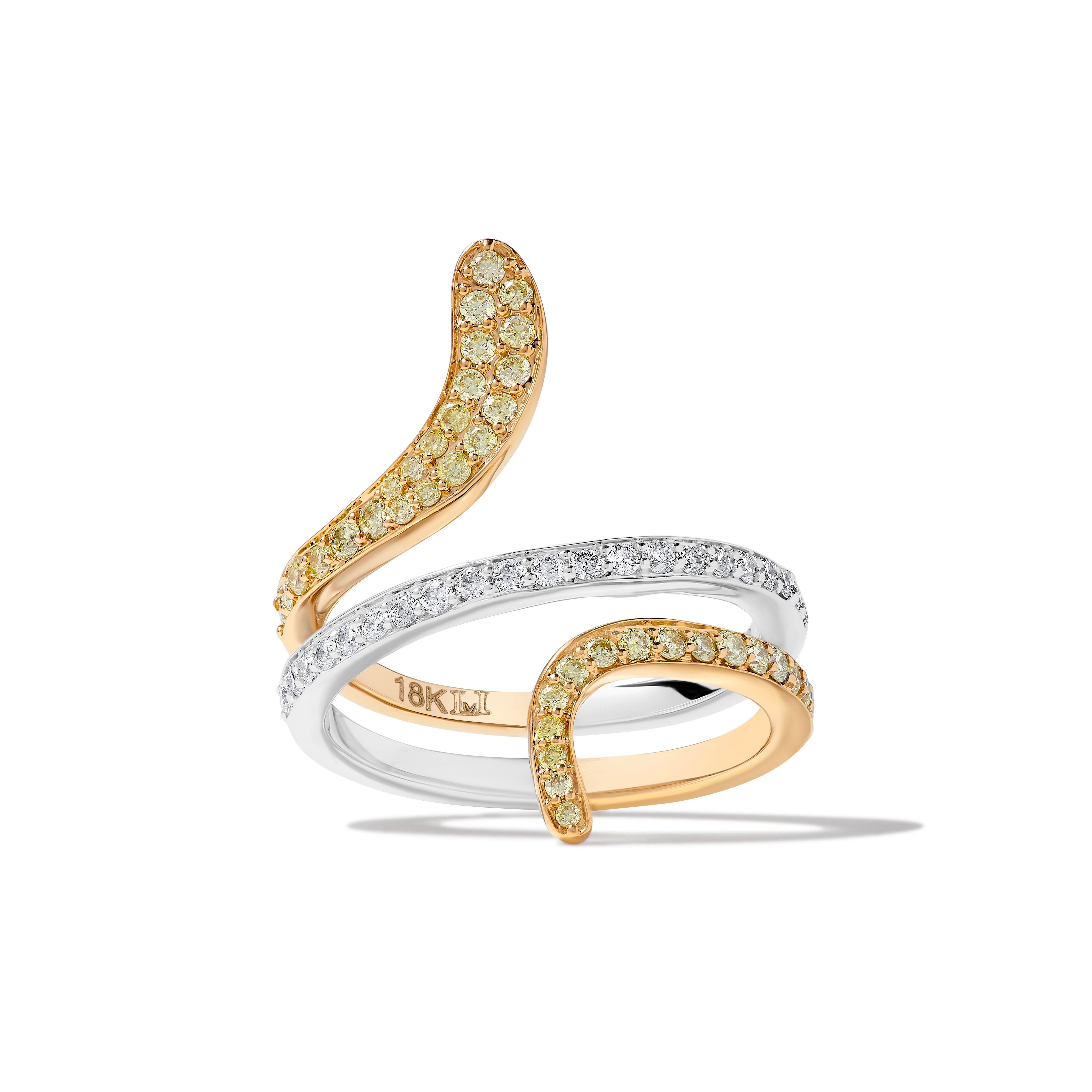 Yellow Round Cut & White Diamond Band JR01235X