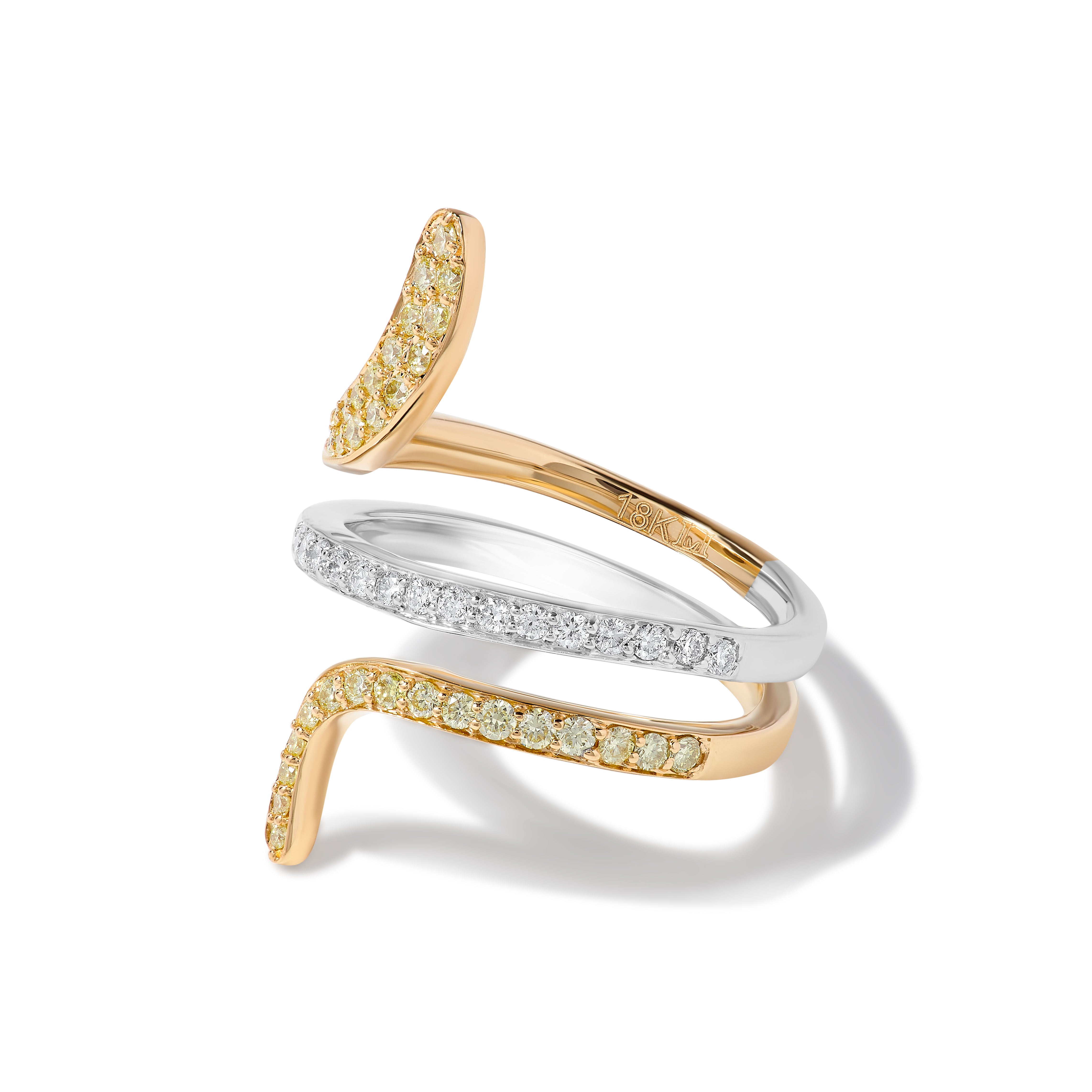 Yellow Round Cut & White Diamond Band JR01235X
