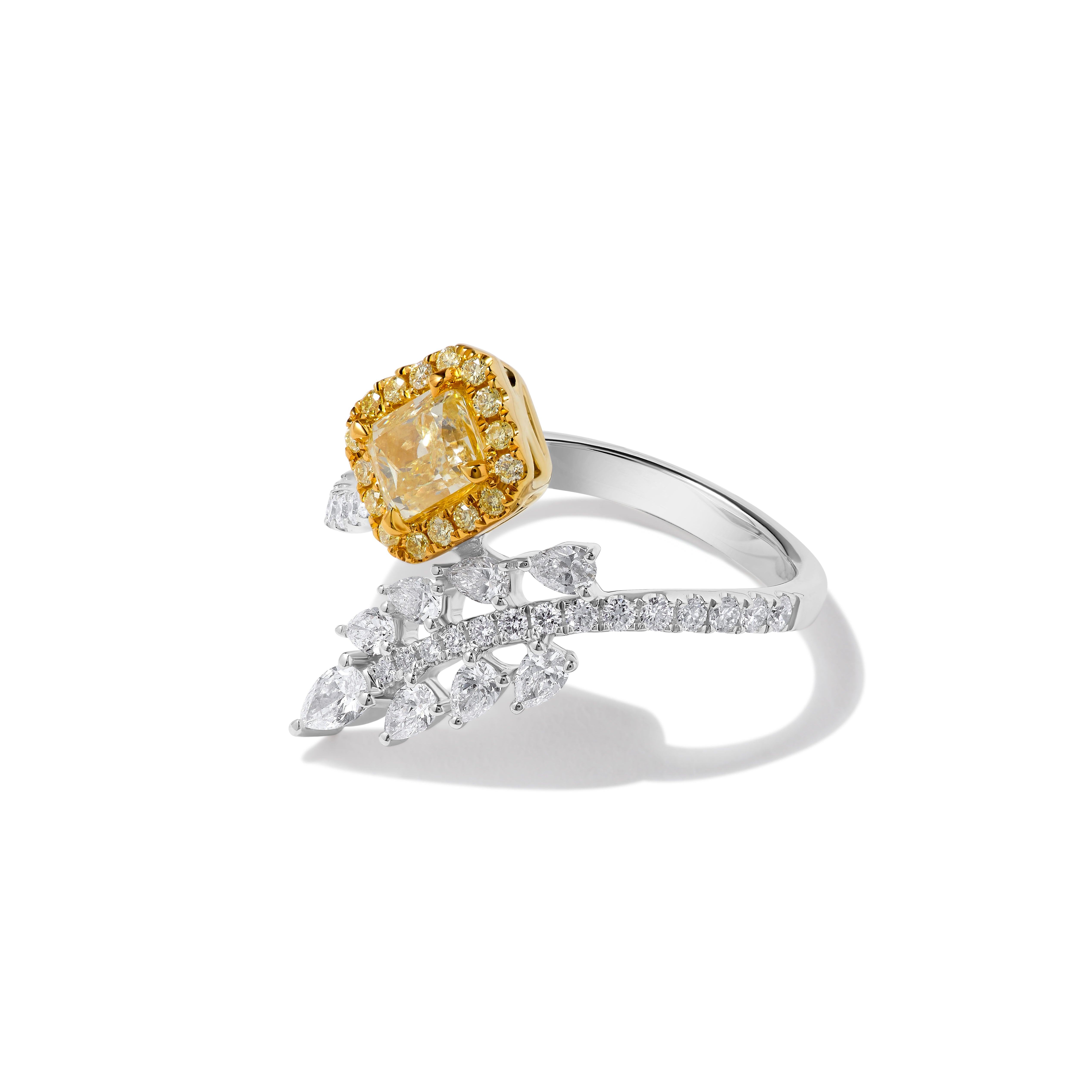 Natural Yellow Radiant Diamond Ring GIA Certified product image 2
