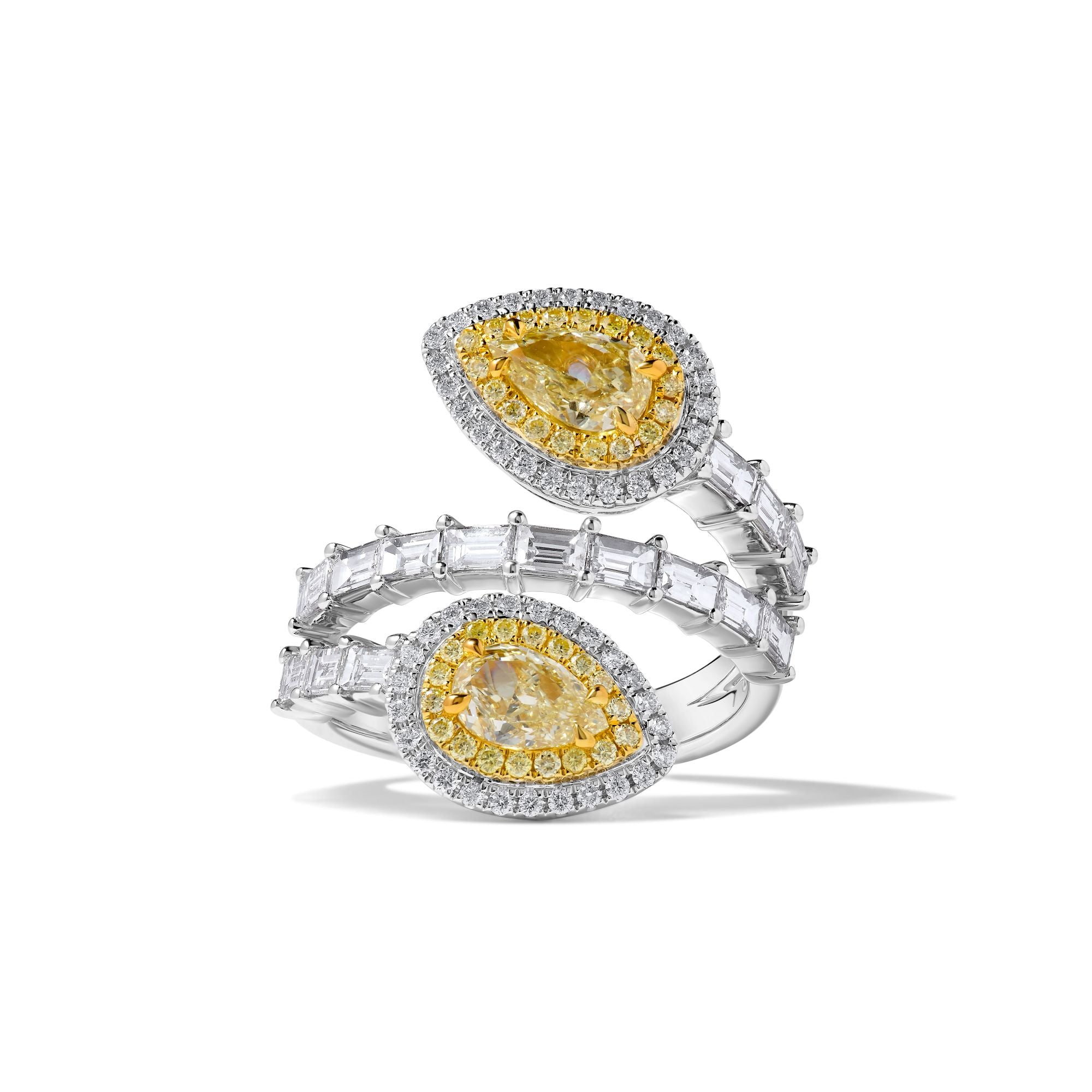GIA Yellow Pear Cut Diamond Ring JR01243H