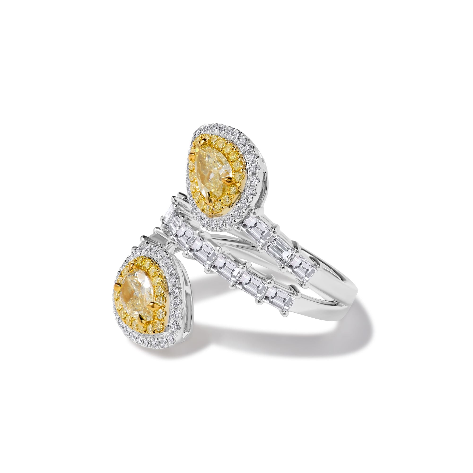 GIA Yellow Pear Cut Diamond Ring JR01243H