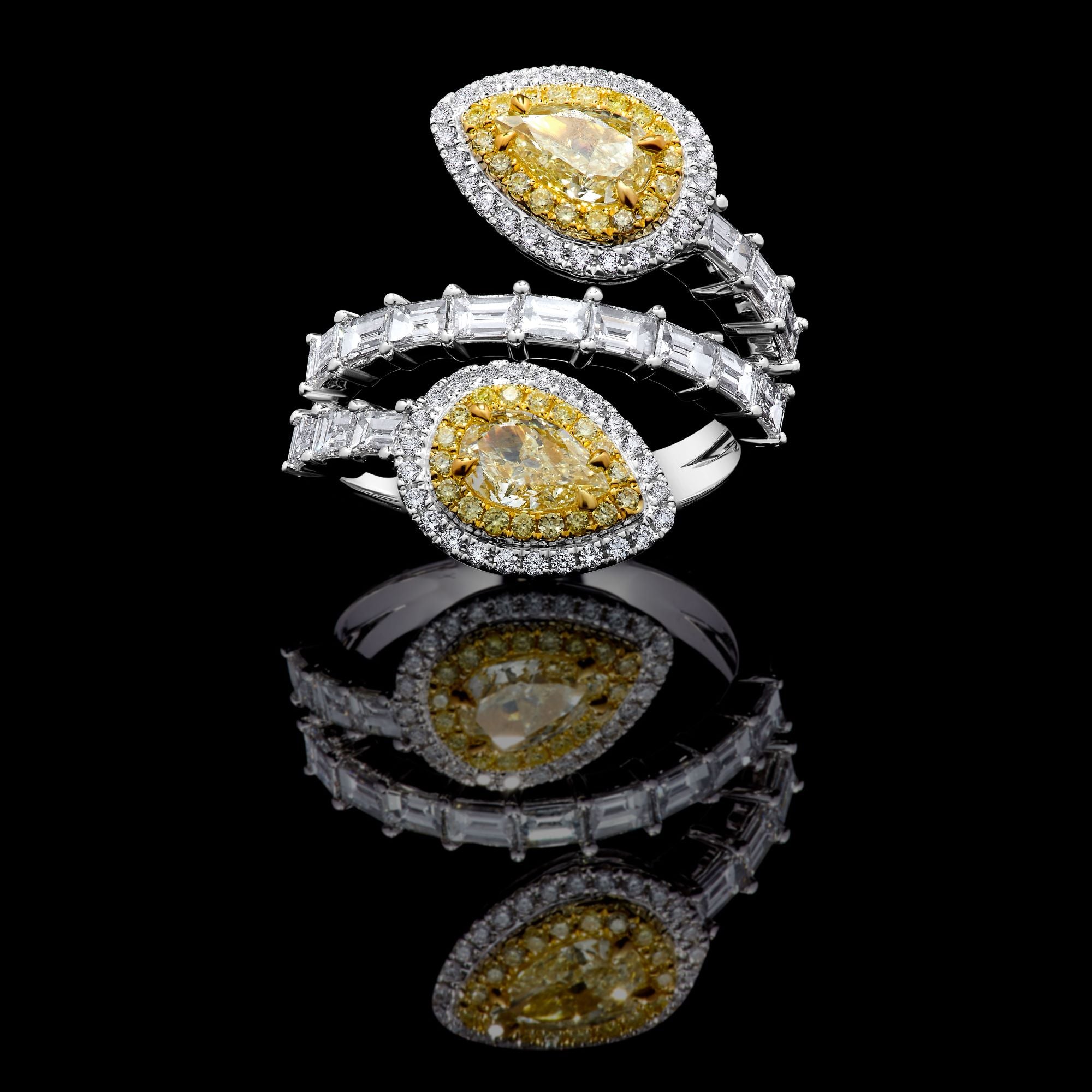 GIA Yellow Pear Cut Diamond Ring JR01243H
