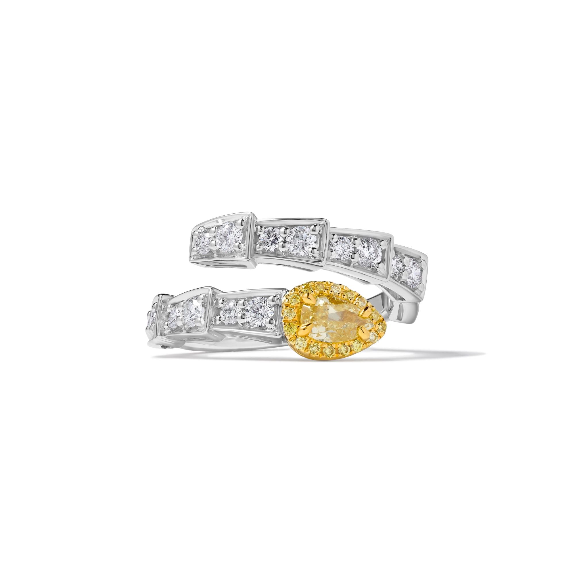 GIA Yellow Pear Cut Diamond Ring JR01249H