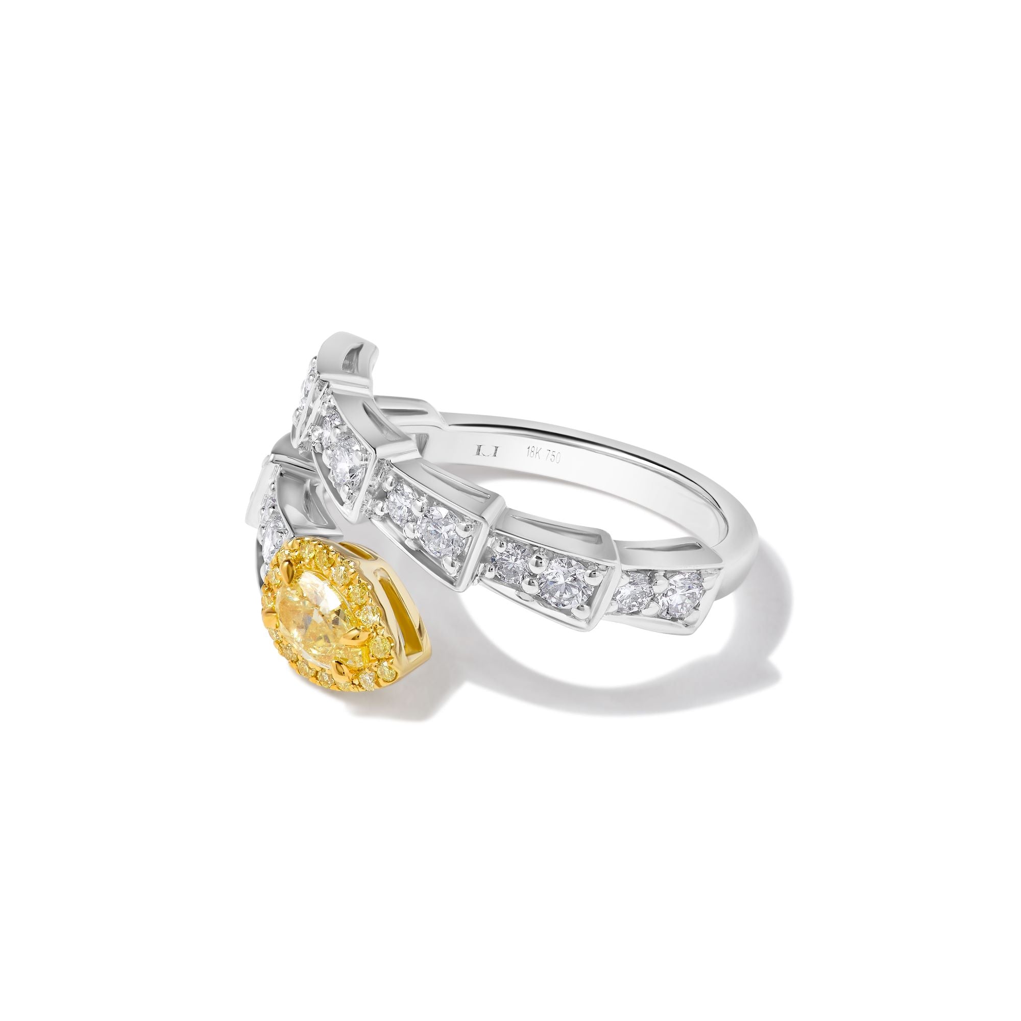 GIA Yellow Pear Cut Diamond Ring JR01249H