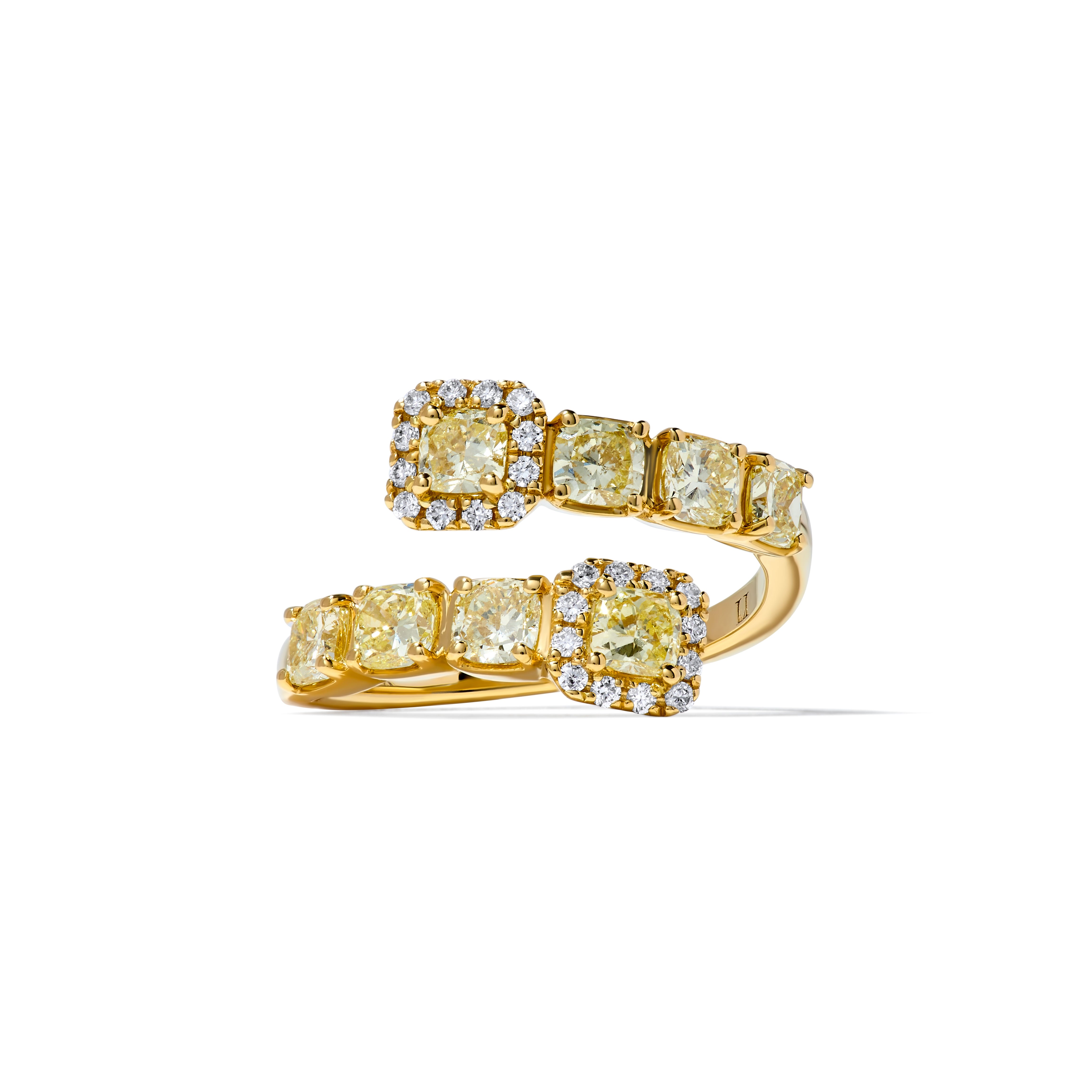 Yellow Cushion Cut Diamond Ring JR01255P