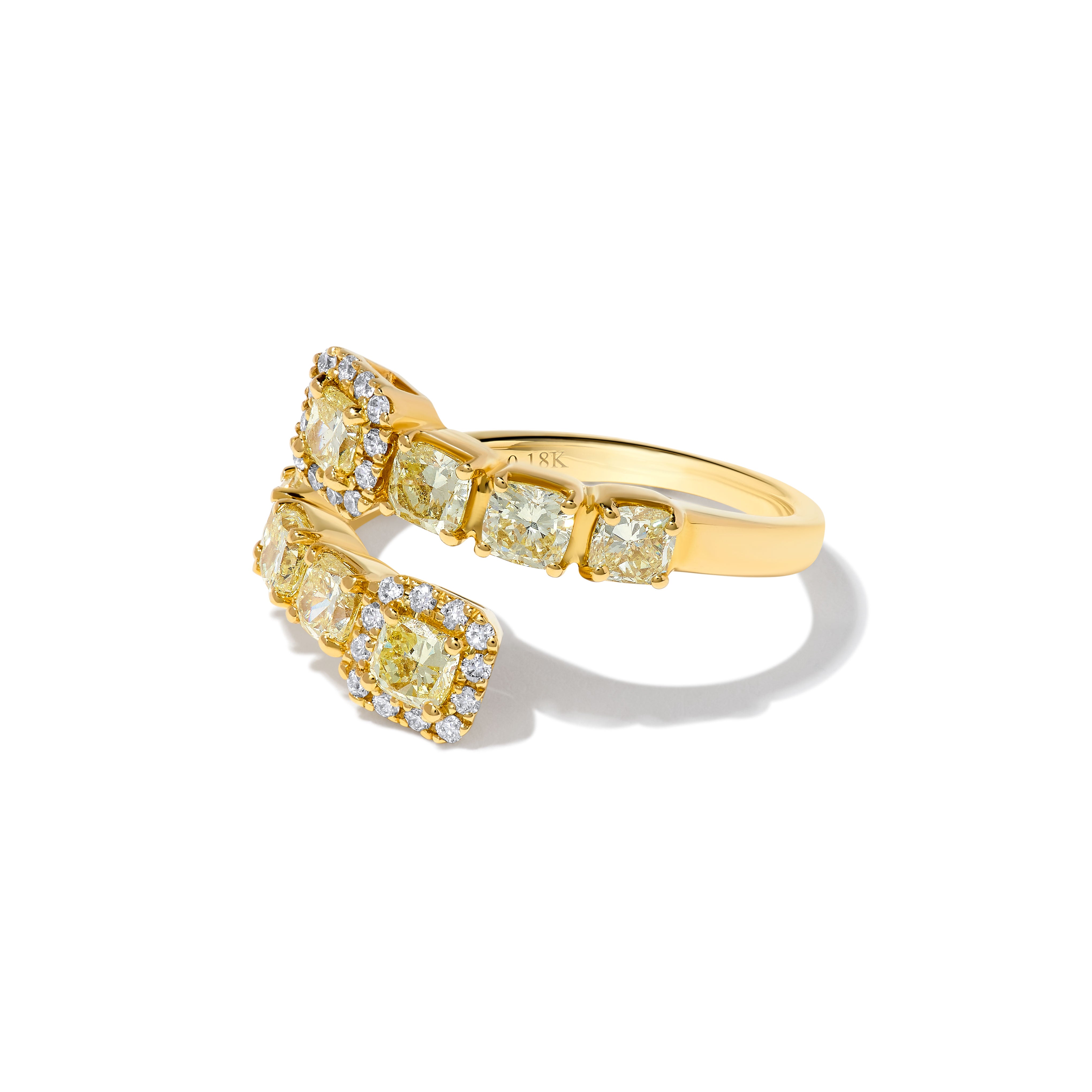 Yellow Cushion Cut Diamond Ring JR01255P