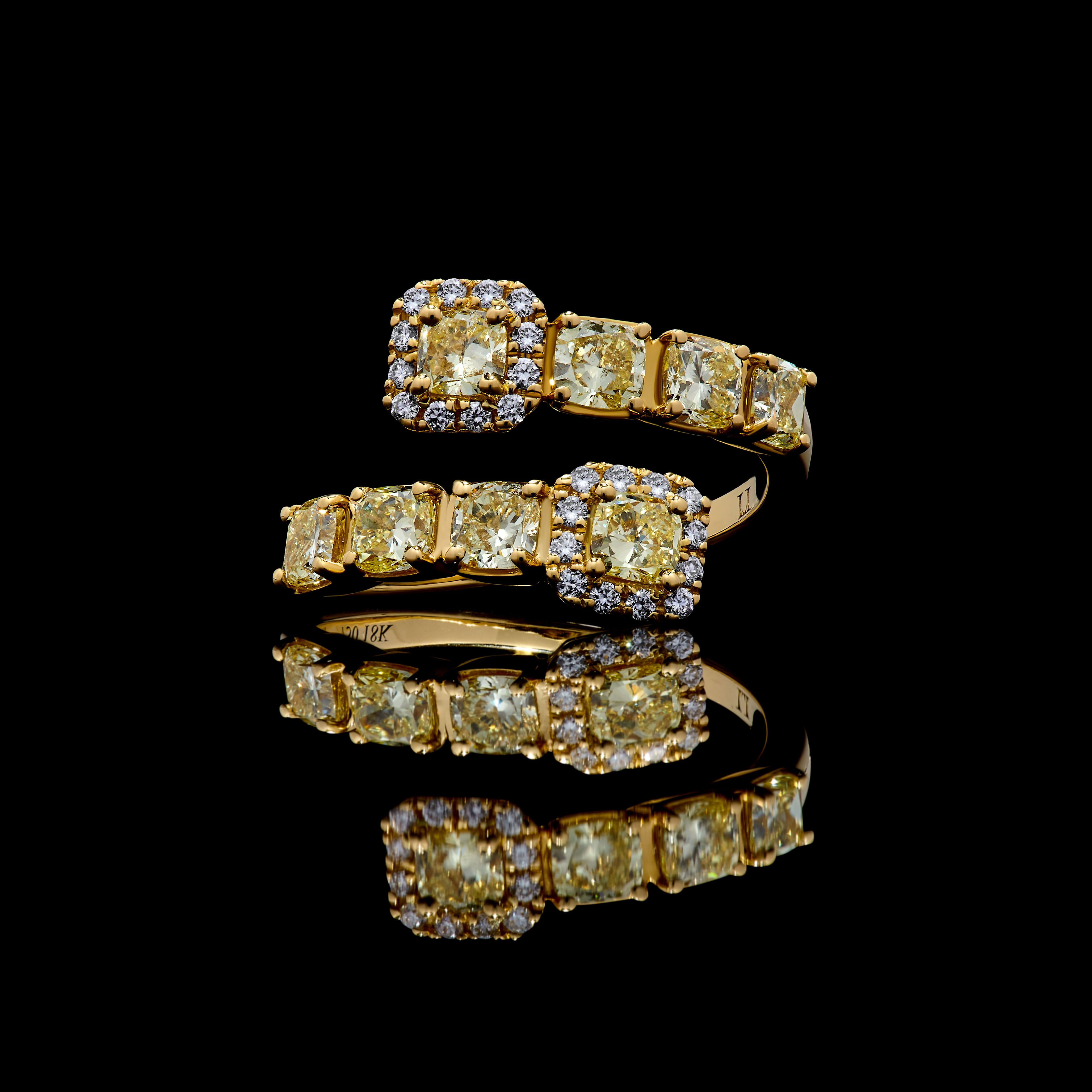 Yellow Cushion Cut Diamond Ring JR01255P